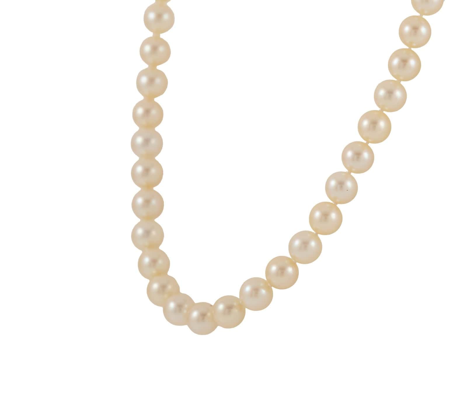 Mikimoto 7.0MM Akoya Cultured Pearl Strand Necklace in 14K W/Pouch