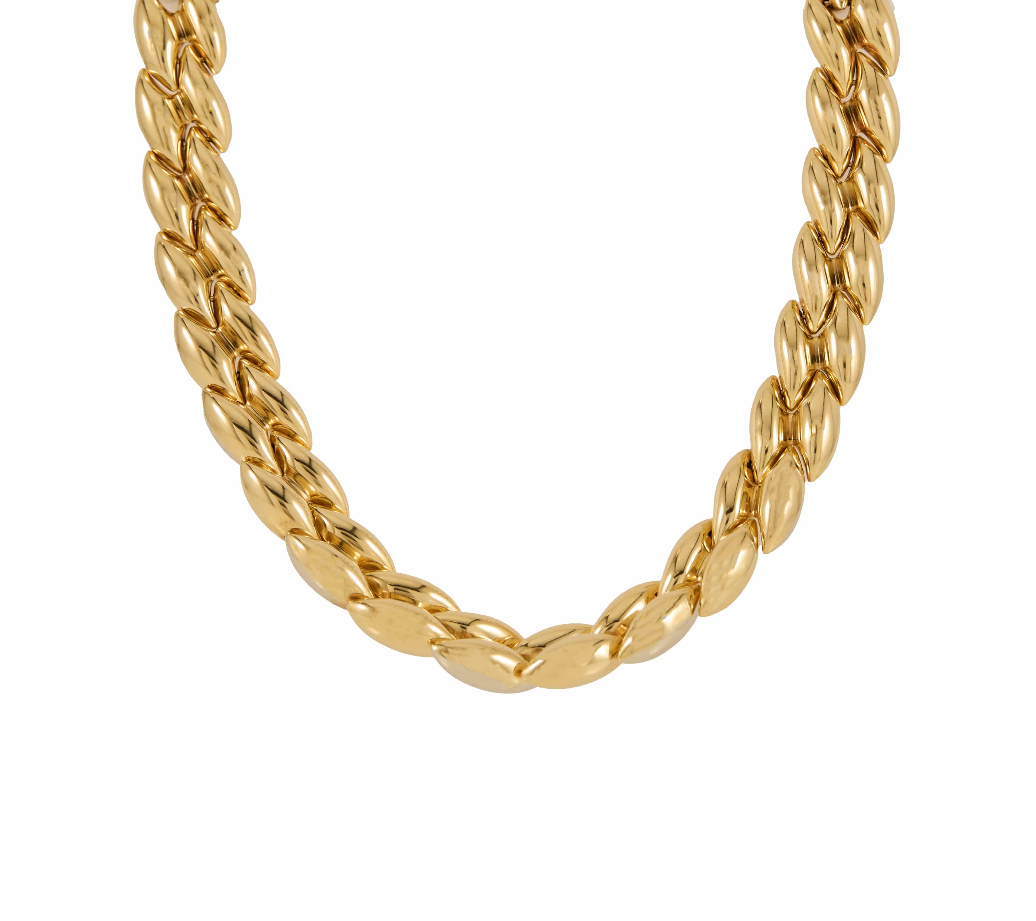 Chimento Two Tone Puffed Reversible Collar Necklace in 18K