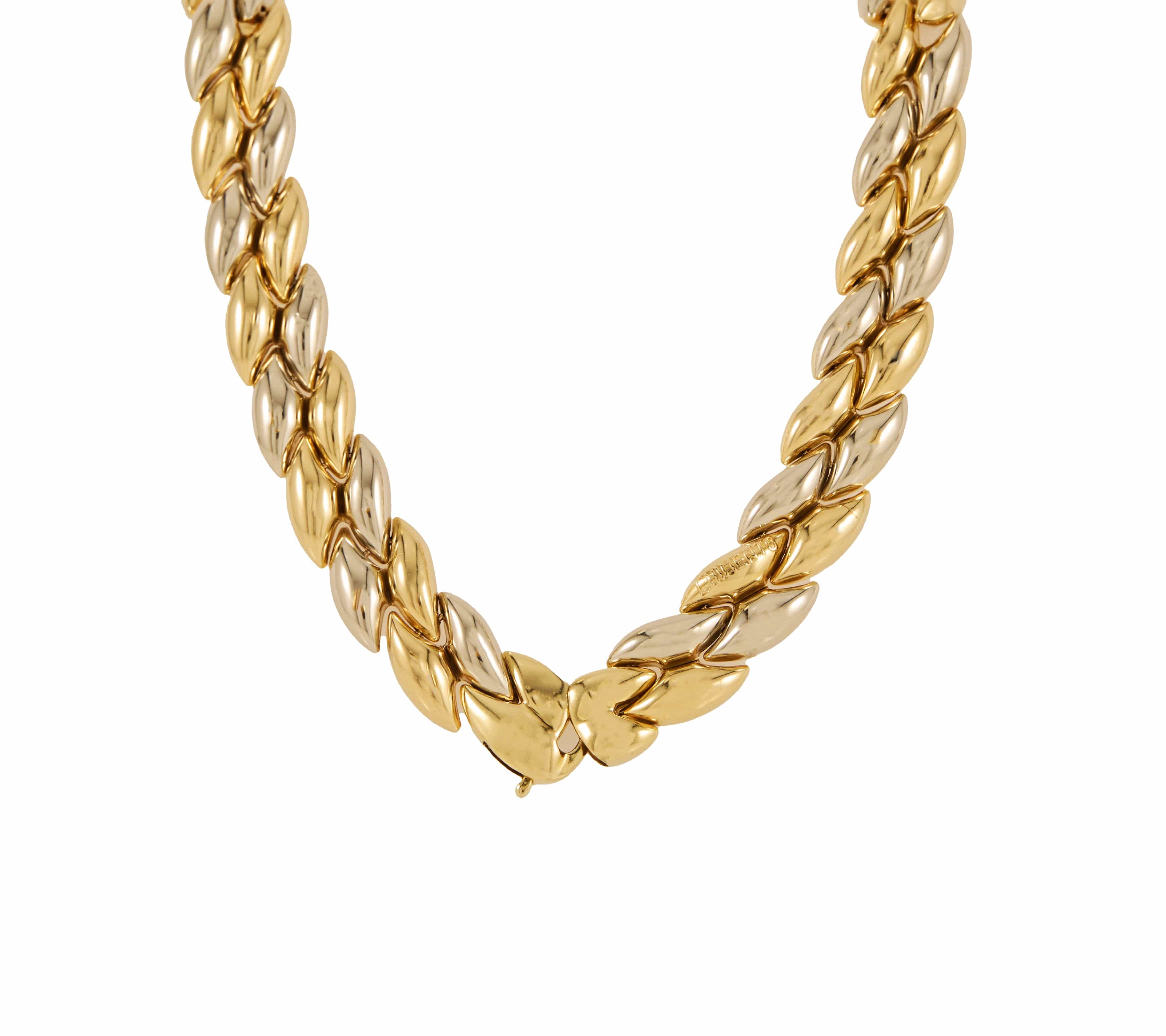 Chimento Two Tone Puffed Reversible Collar Necklace in 18K