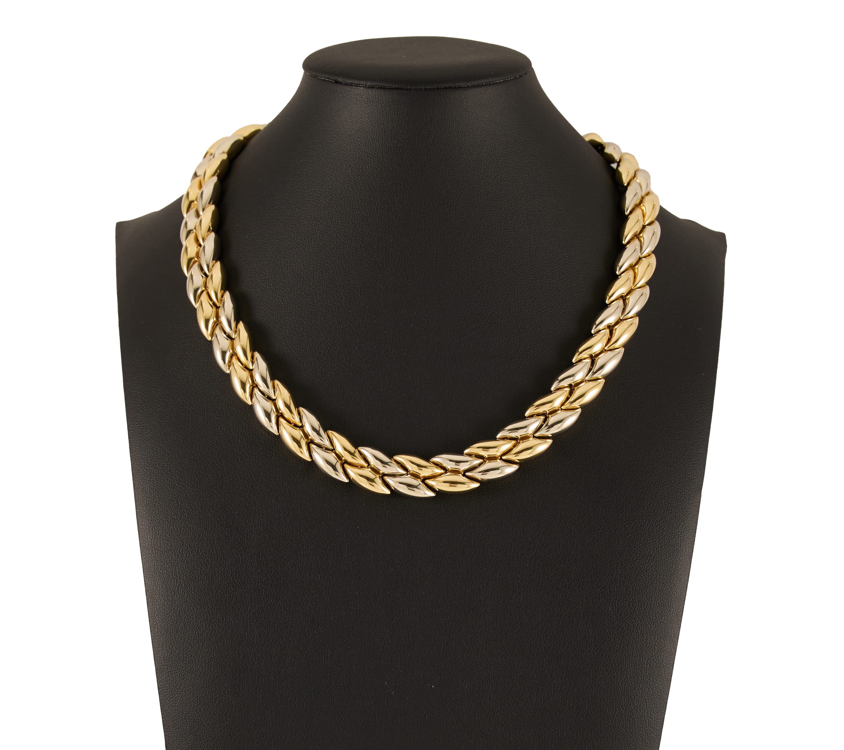 Chimento Two Tone Puffed Reversible Collar Necklace in 18K