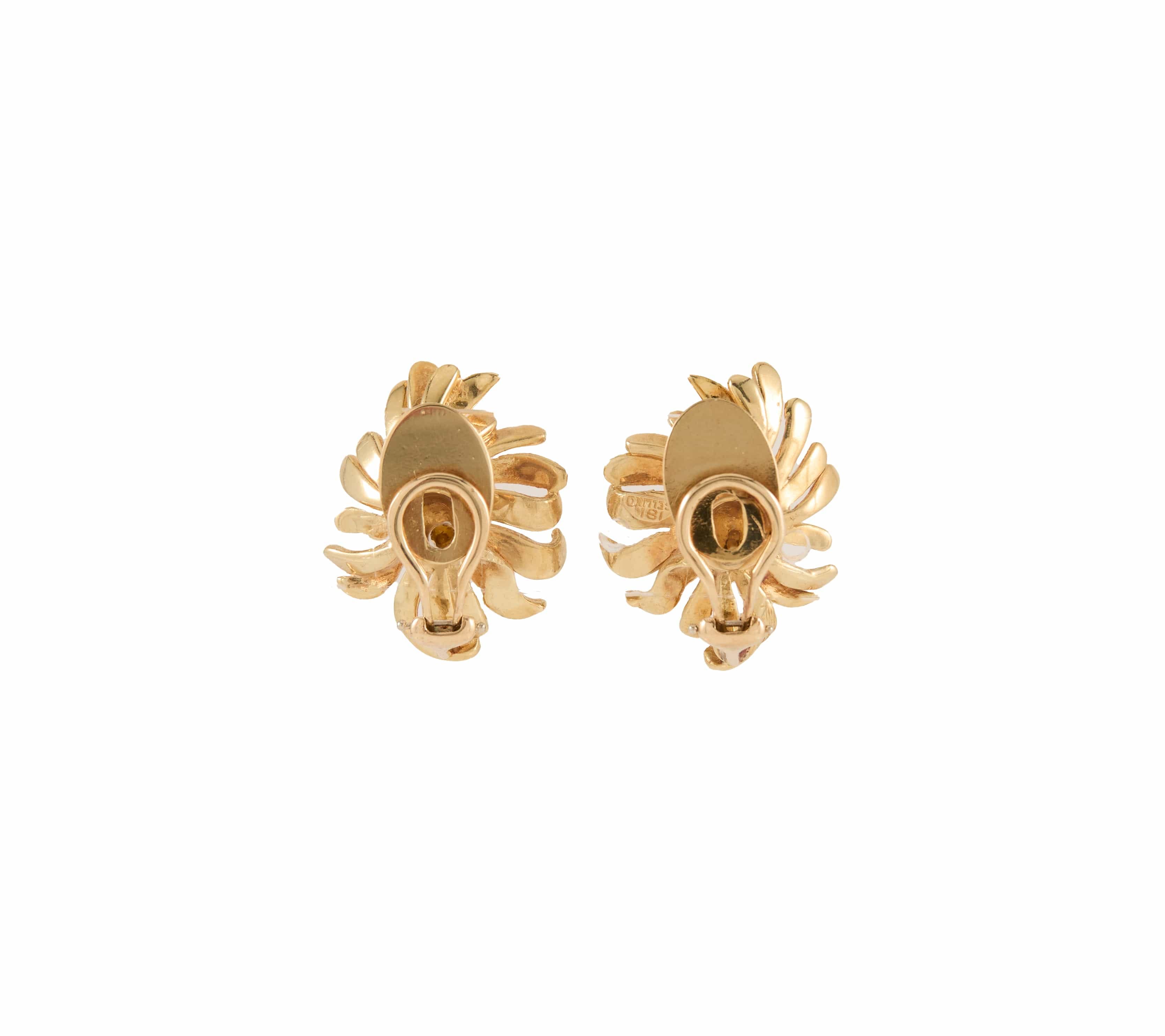 Cellino Vintage Cellino Floral Clip On Earrings in 18K