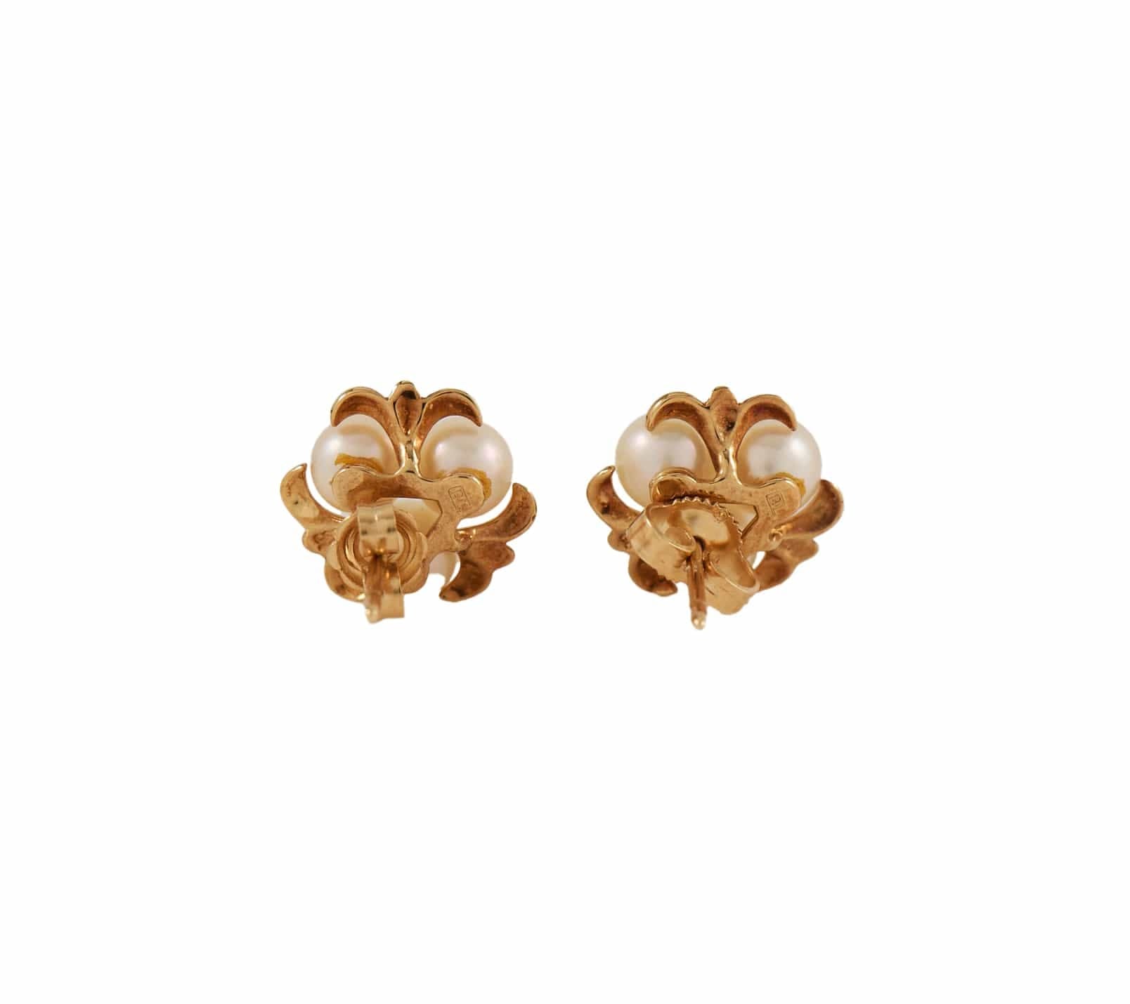 Blue Lagoon by Mikimoto Triple Pearl Cluster Stud Earrings in 14K