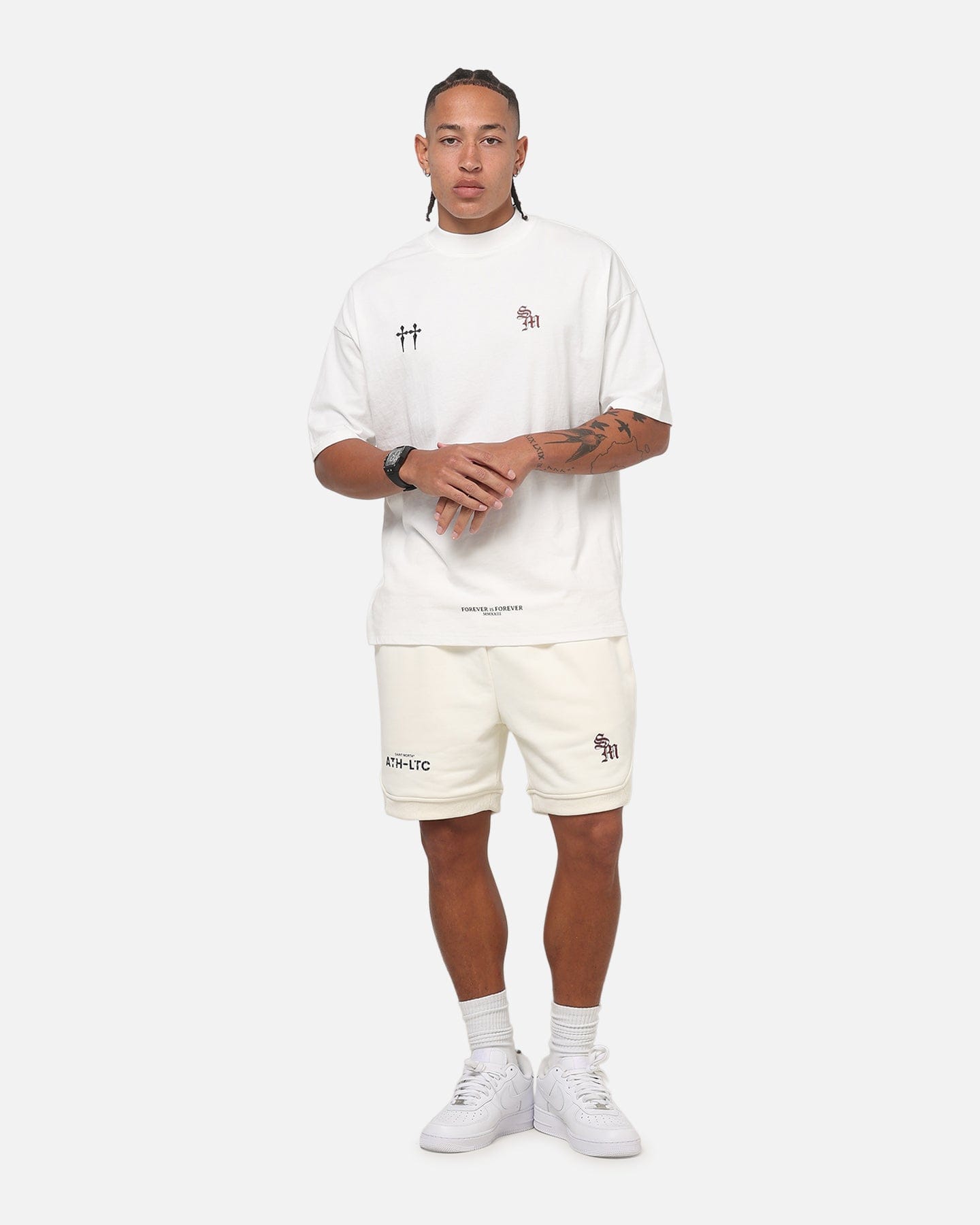 Saint Morta ATH-LTC Fleece Shorts Off White