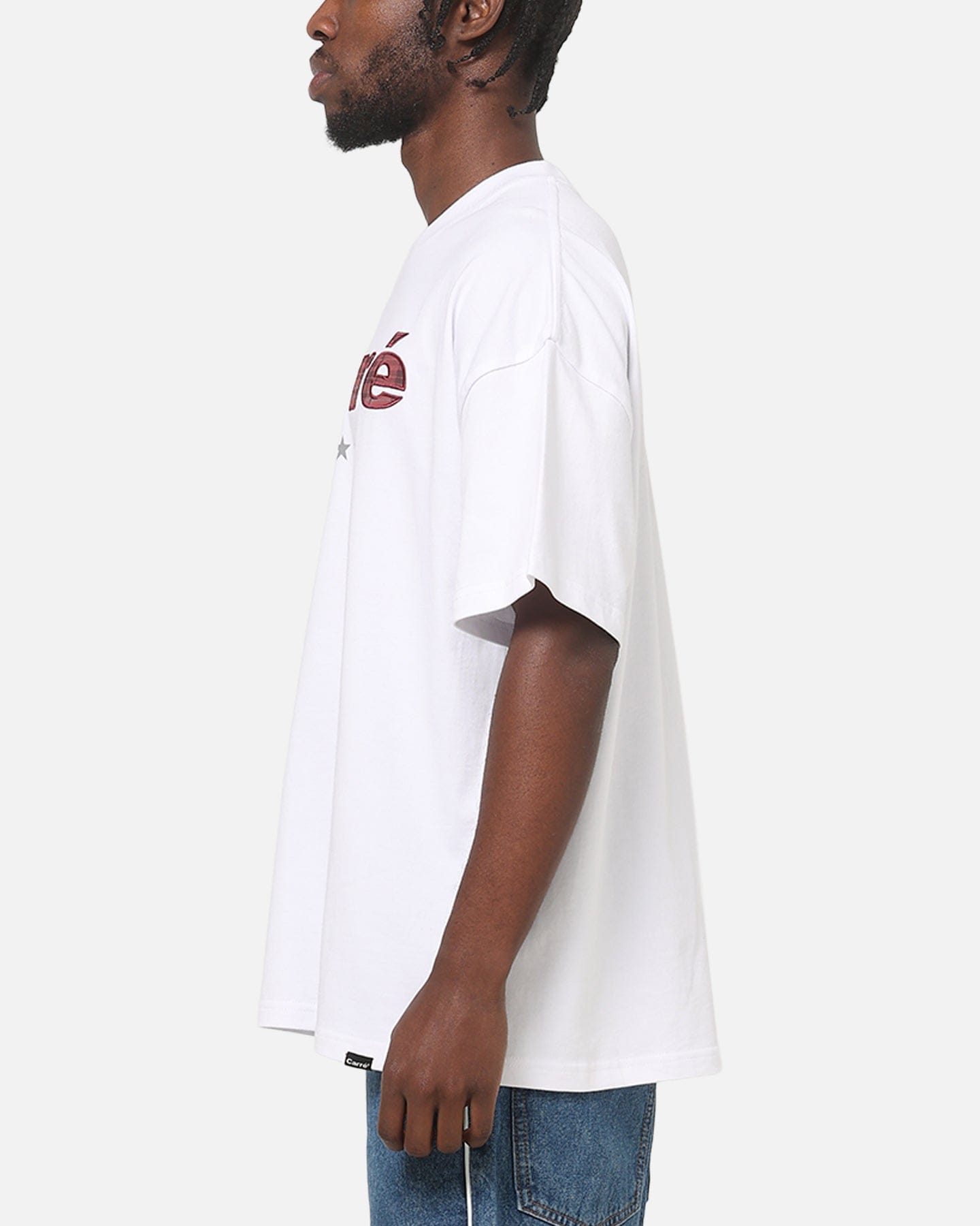 Carre Applique T-Shirt Solid White
