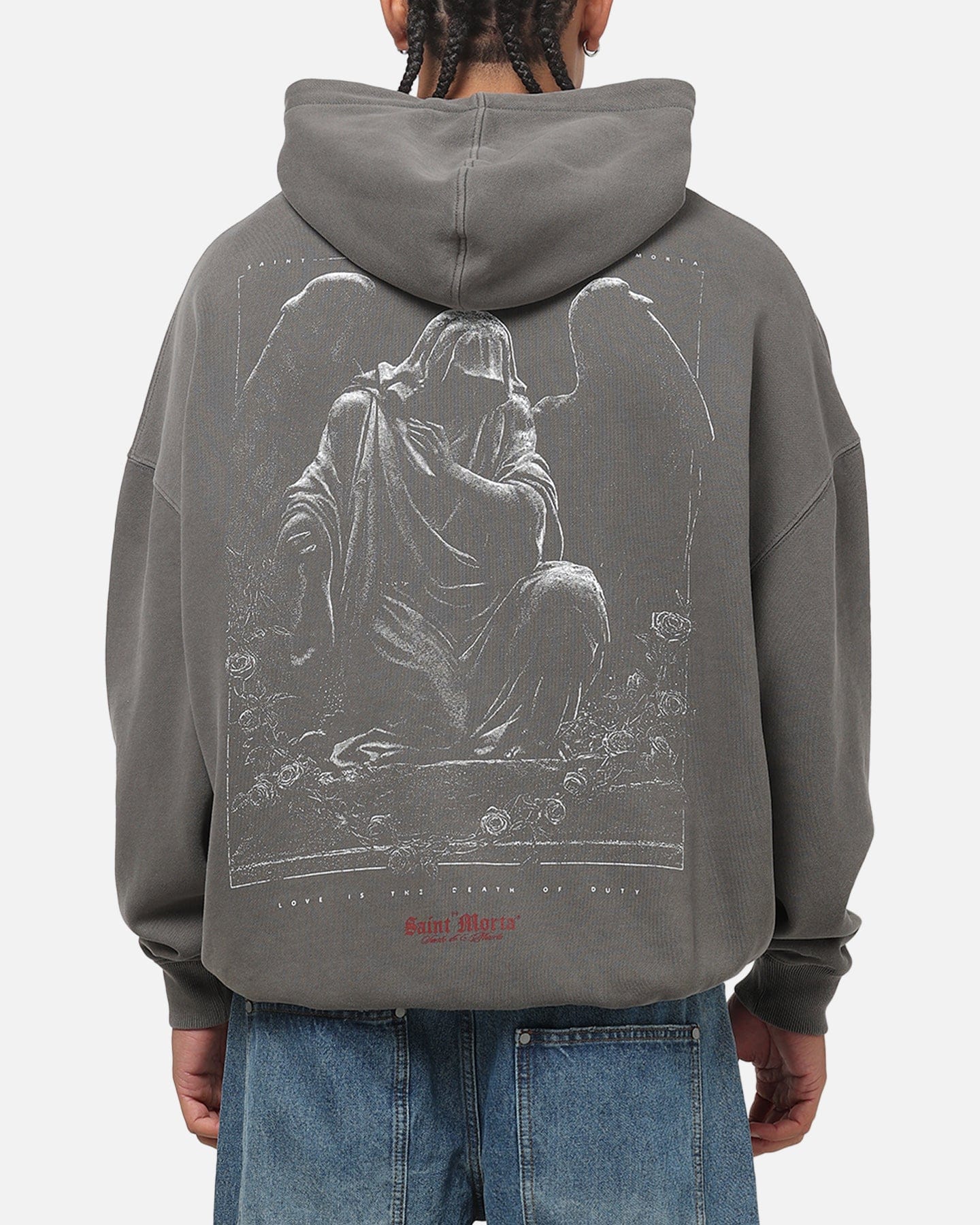 Saint Morta Divine Duty X Hoodie Washed Charcoal