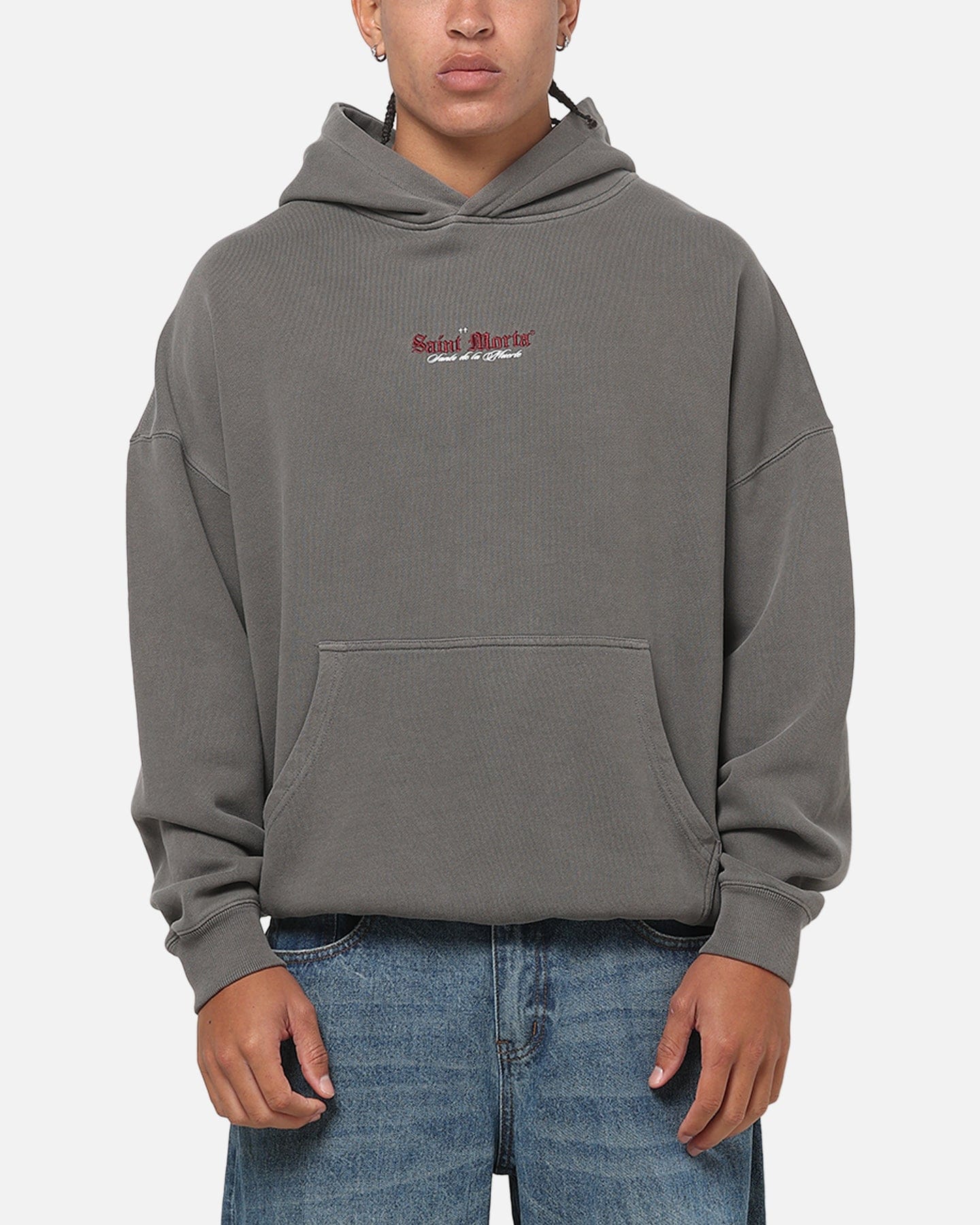 Saint Morta Divine Duty X Hoodie Washed Charcoal