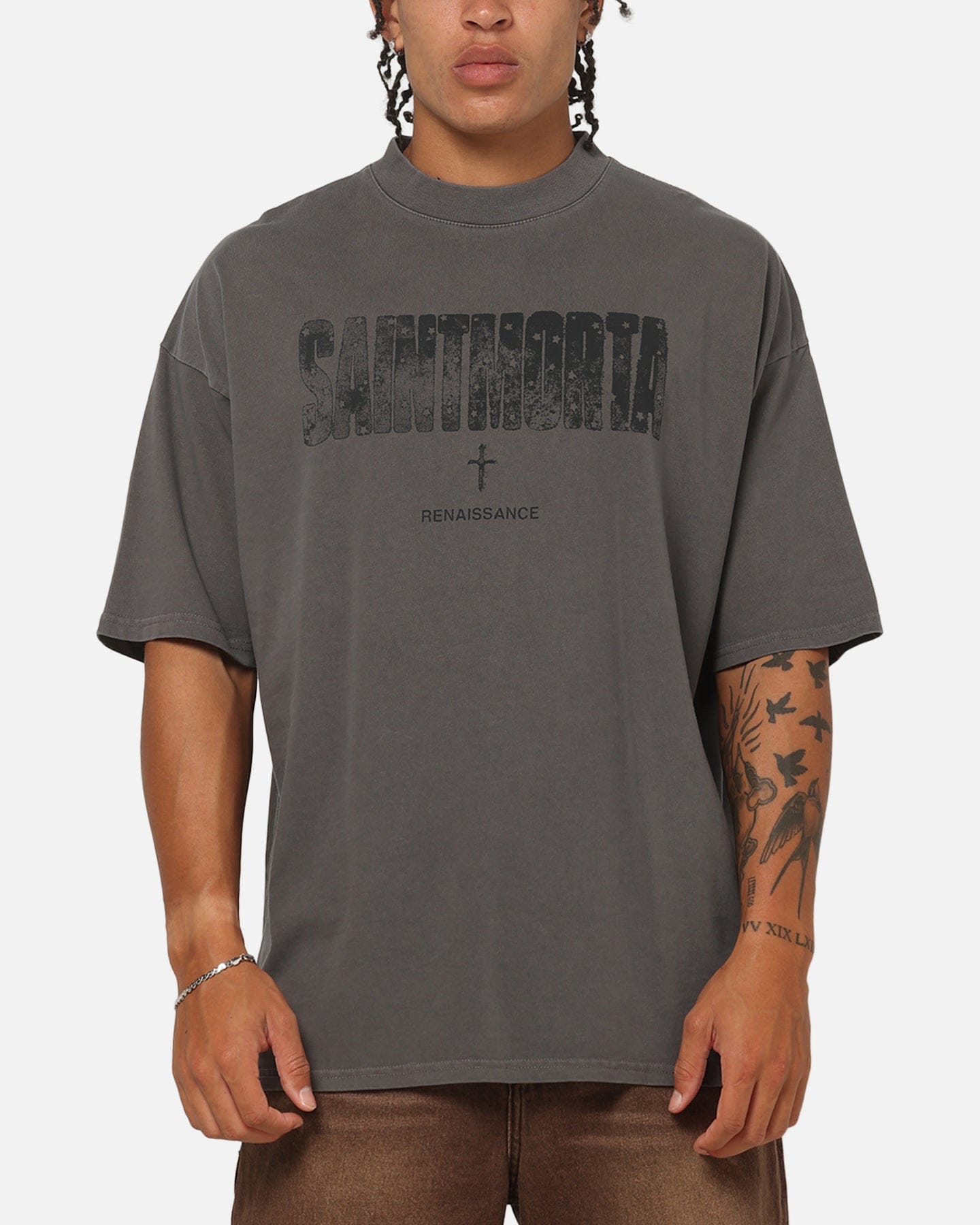 Saint Morta Exile Boxy T-Shirt Washed Charcoal