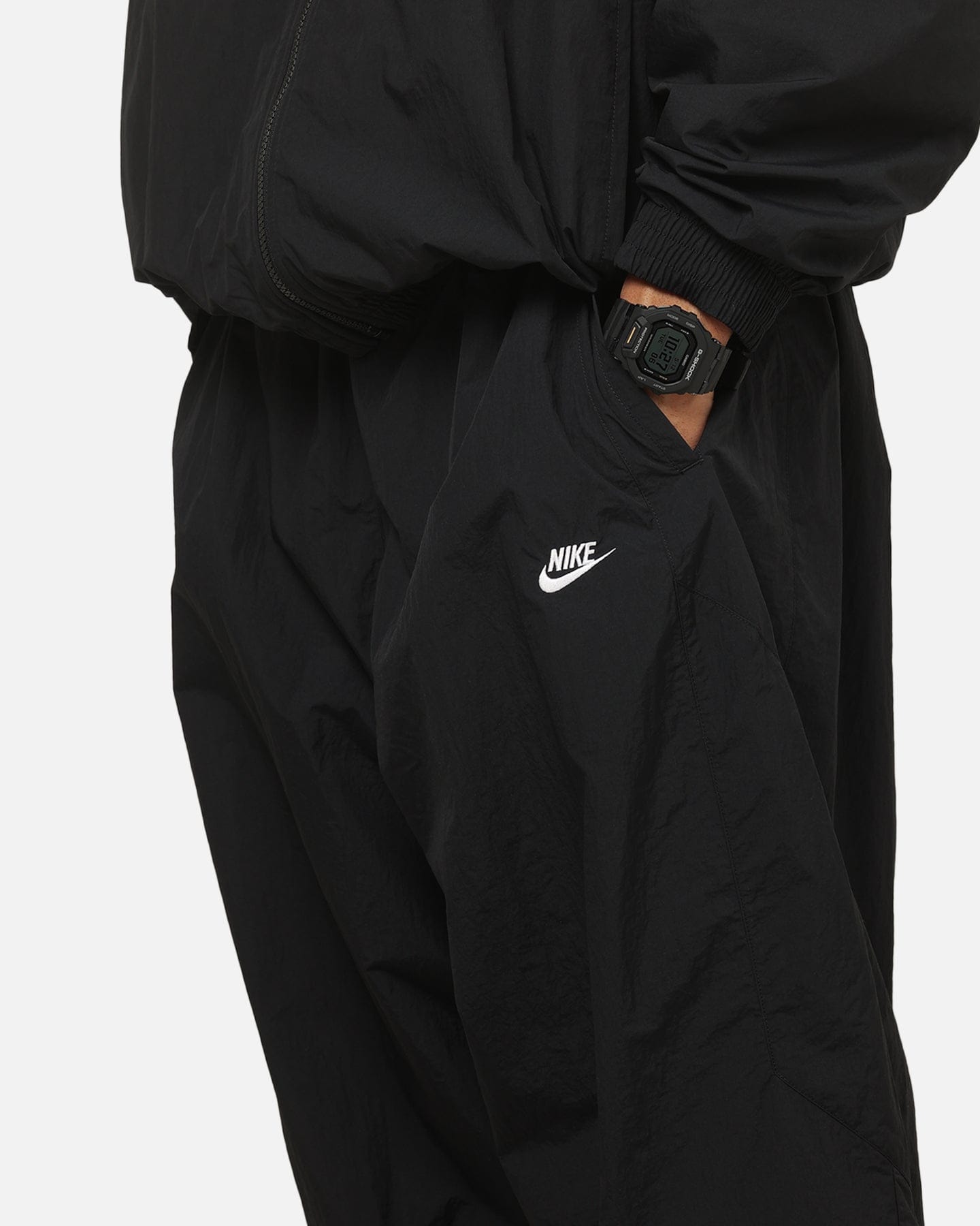 Nike Club Woven Oversized Track Pants Black