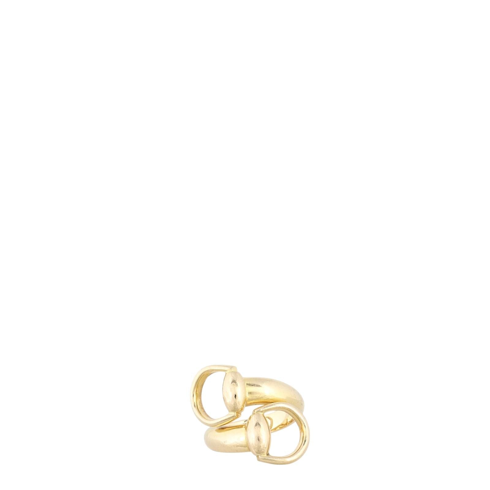 Gucci Horsebit Bypass 18k Yellow Gold Ring