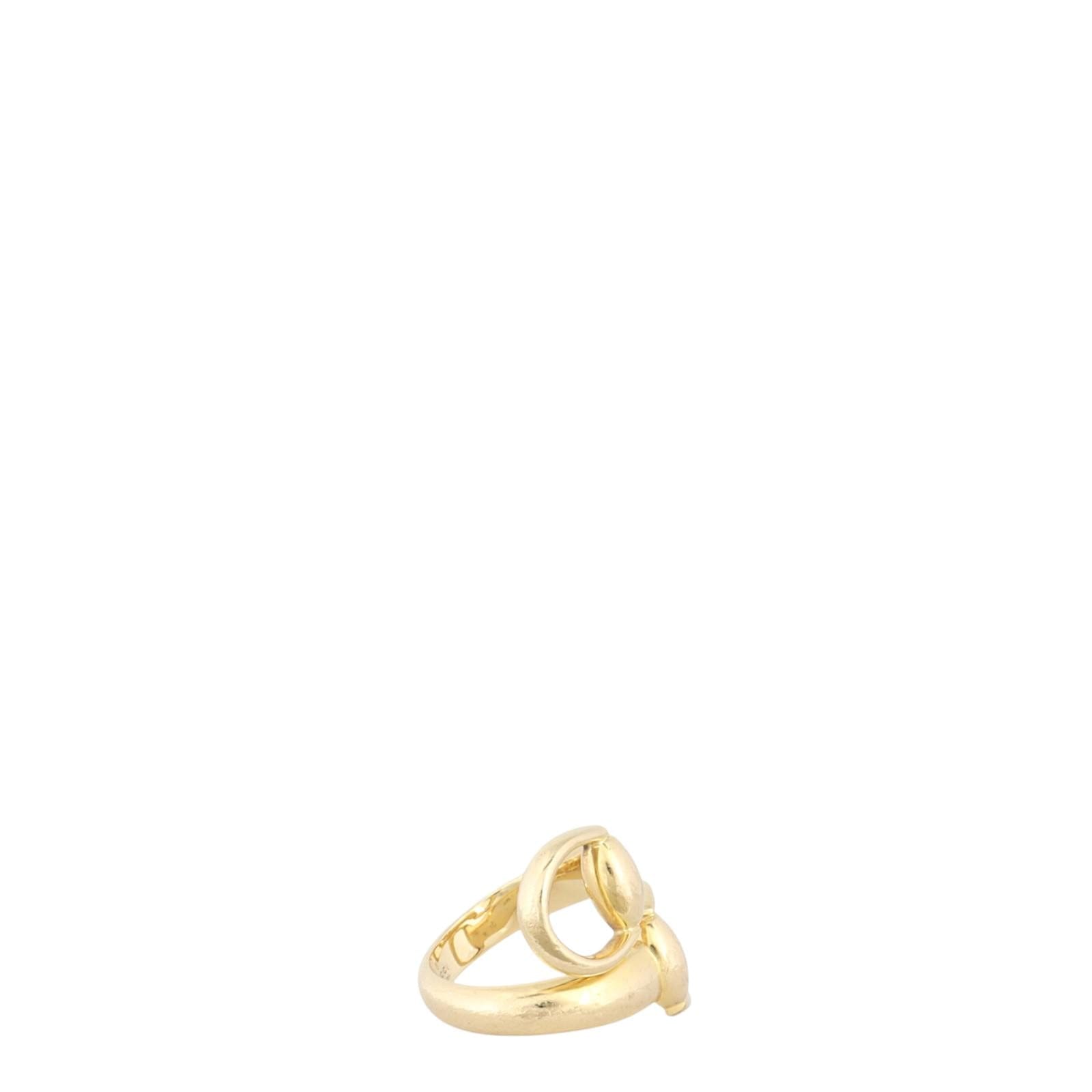 Gucci Horsebit Bypass 18k Yellow Gold Ring