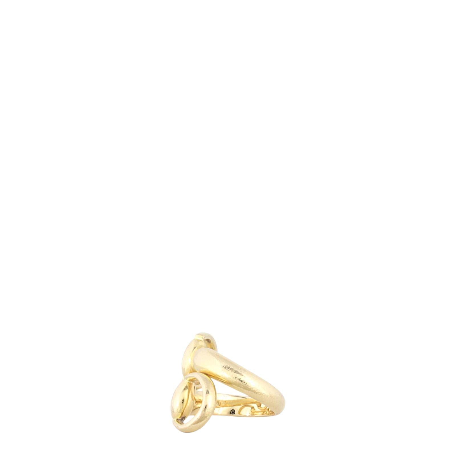 Gucci Horsebit Bypass 18k Yellow Gold Ring