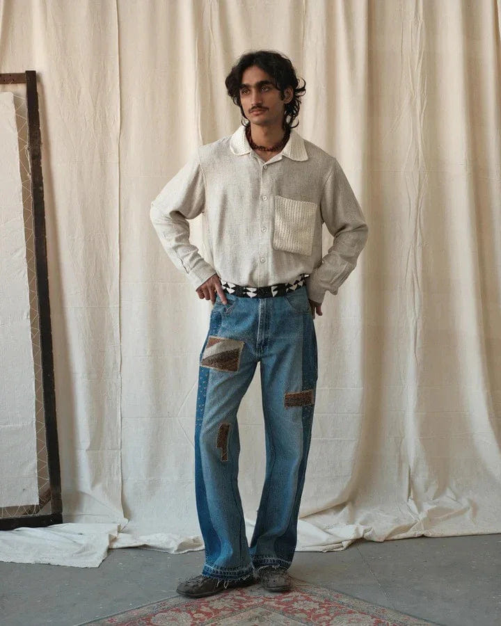Kartik Research Crochet Collar Shirt
