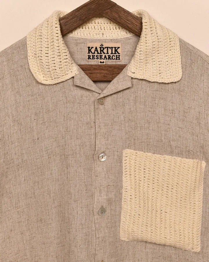 Kartik Research Crochet Collar Shirt