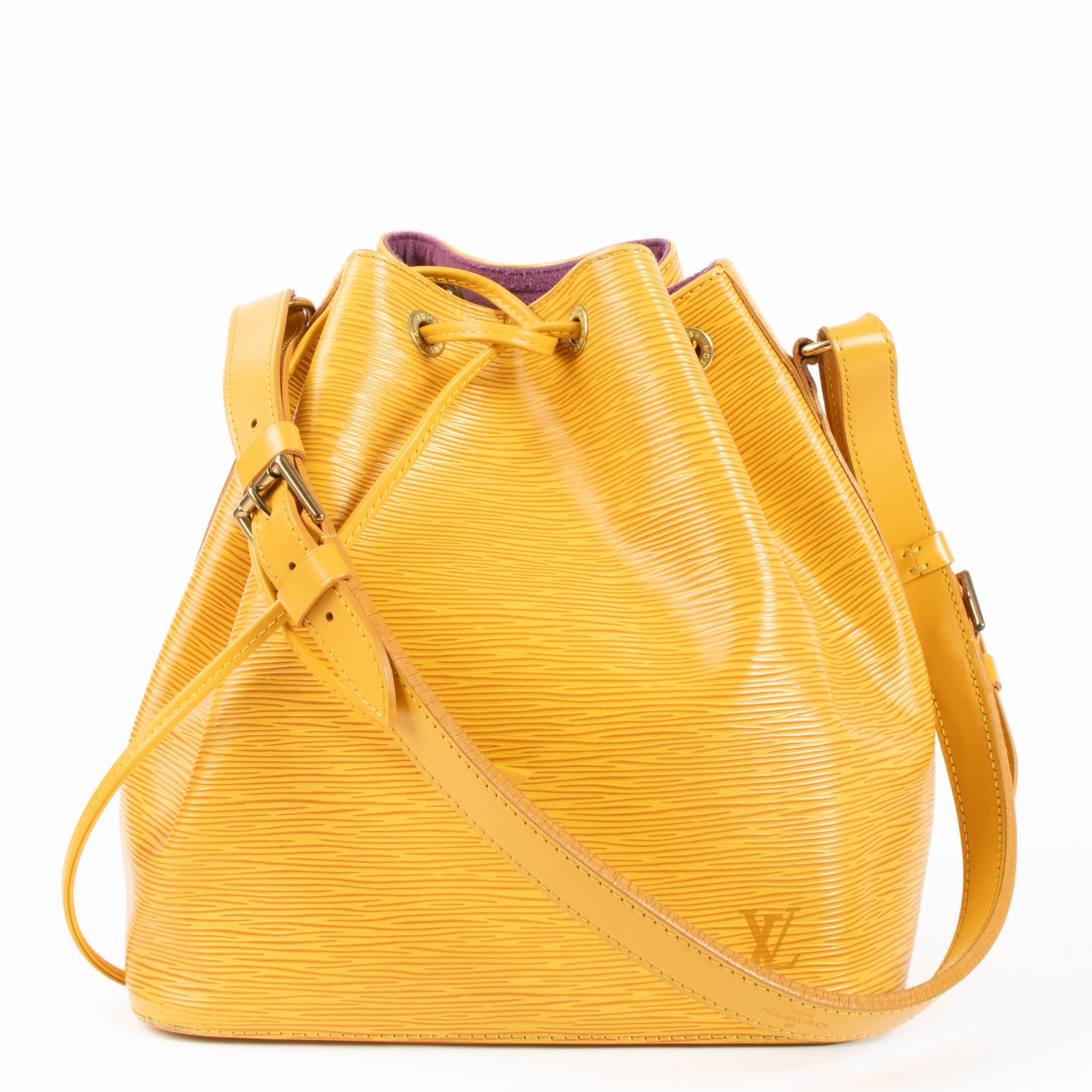 Louis Vuitton Tassil Yellow Epi Noé PM + Elise Wallet