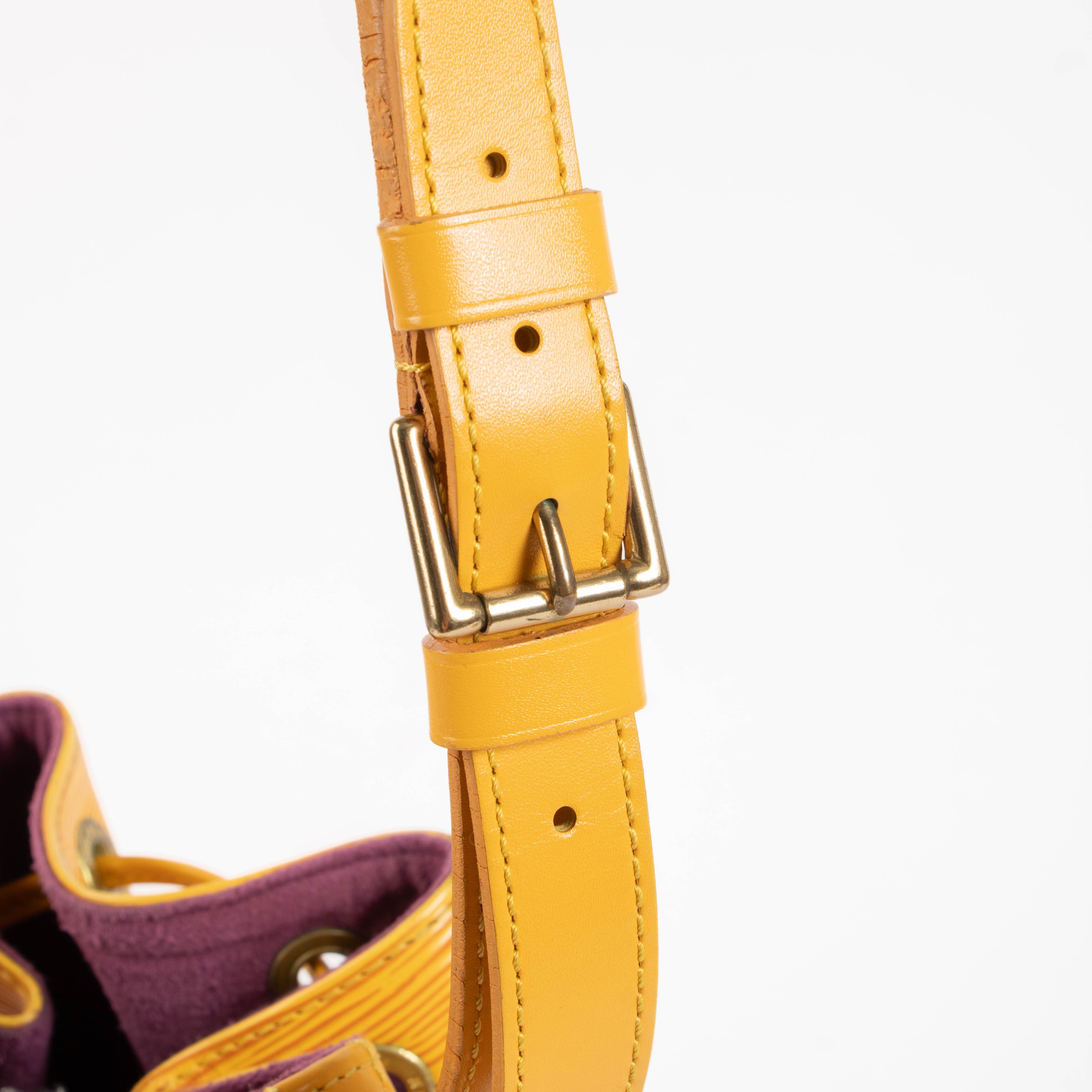 Louis Vuitton Tassil Yellow Epi Noé PM + Elise Wallet