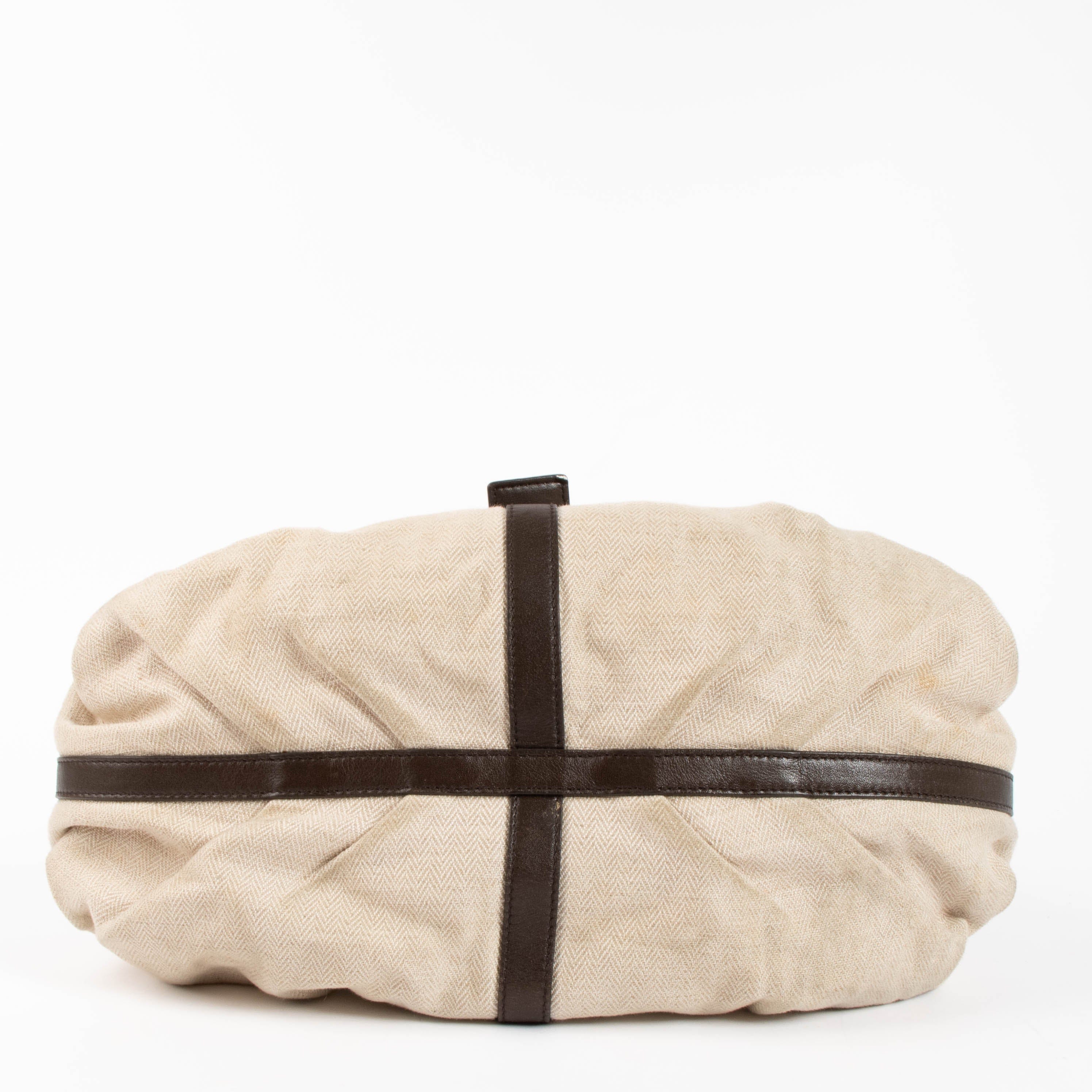 Bulgari Beige Canvas Chandra Handbag