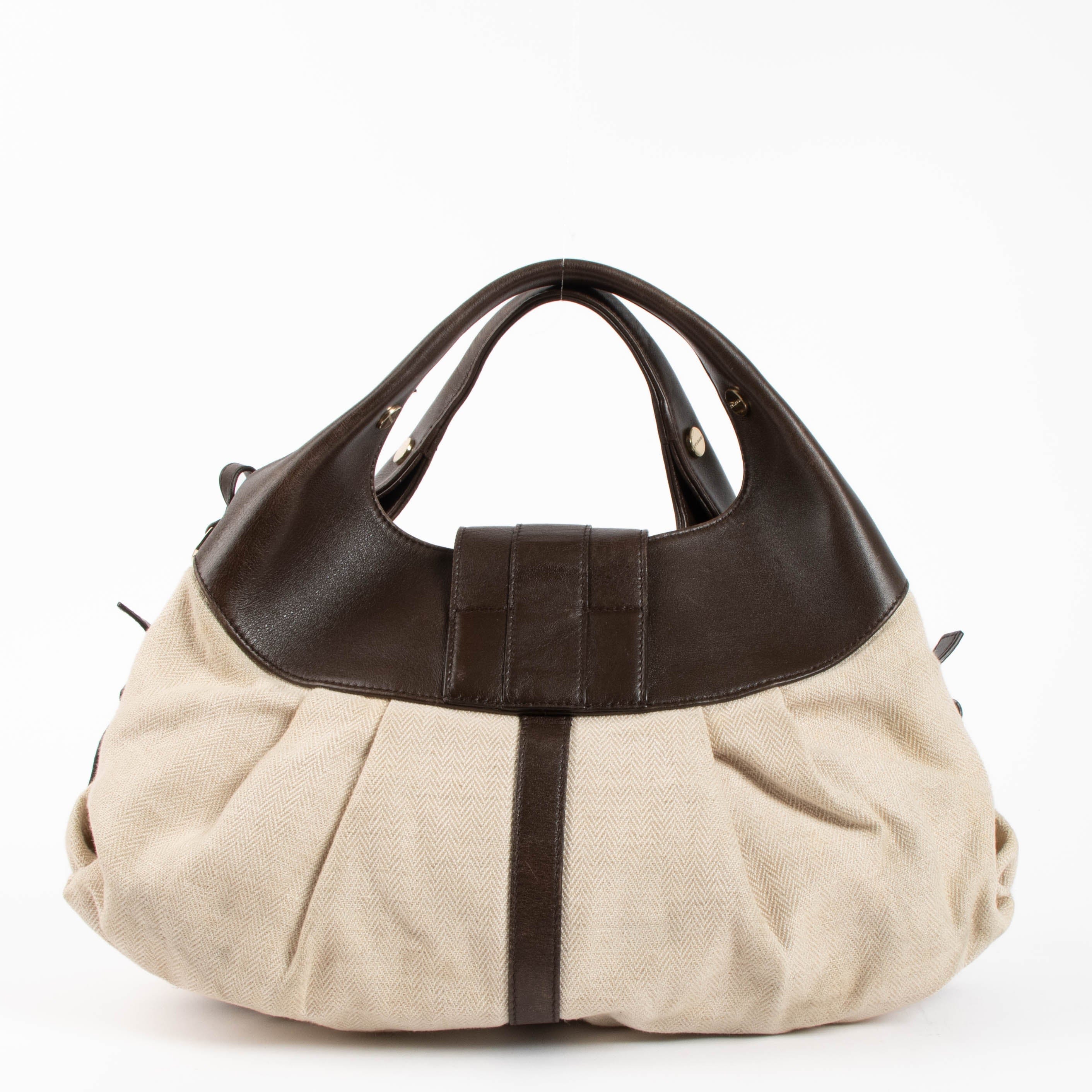 Bulgari Beige Canvas Chandra Handbag