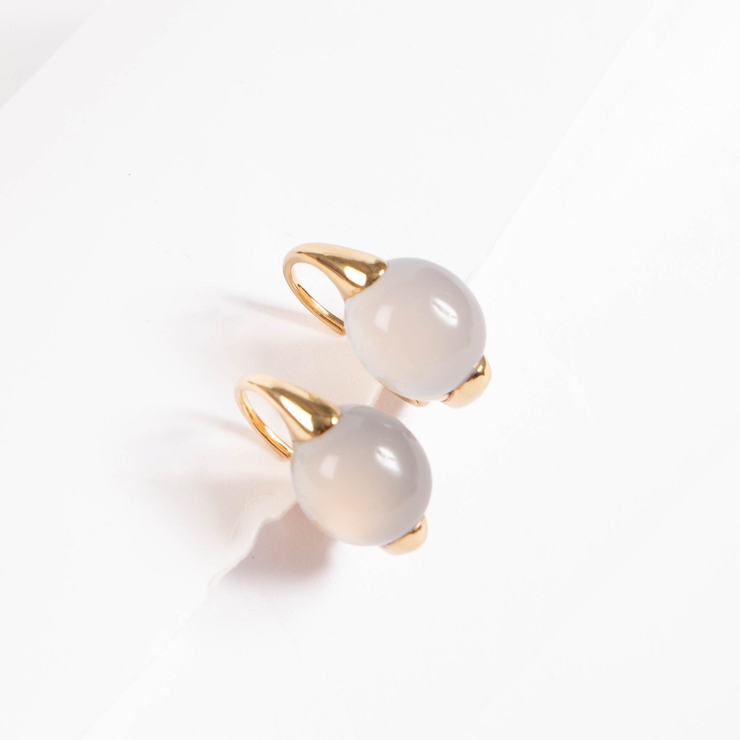 Pomellato Yellow Gold Moonstone Luna Earrings