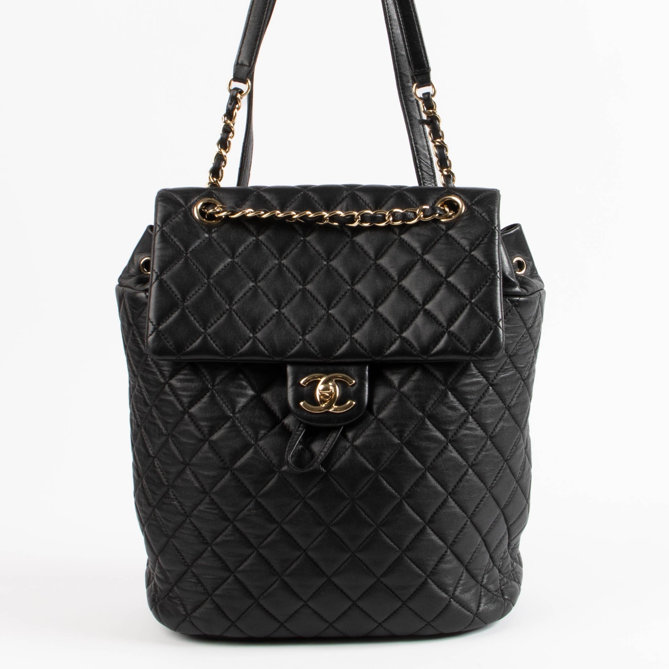 Chanel Black Lambskin Urban Spirit Backpack