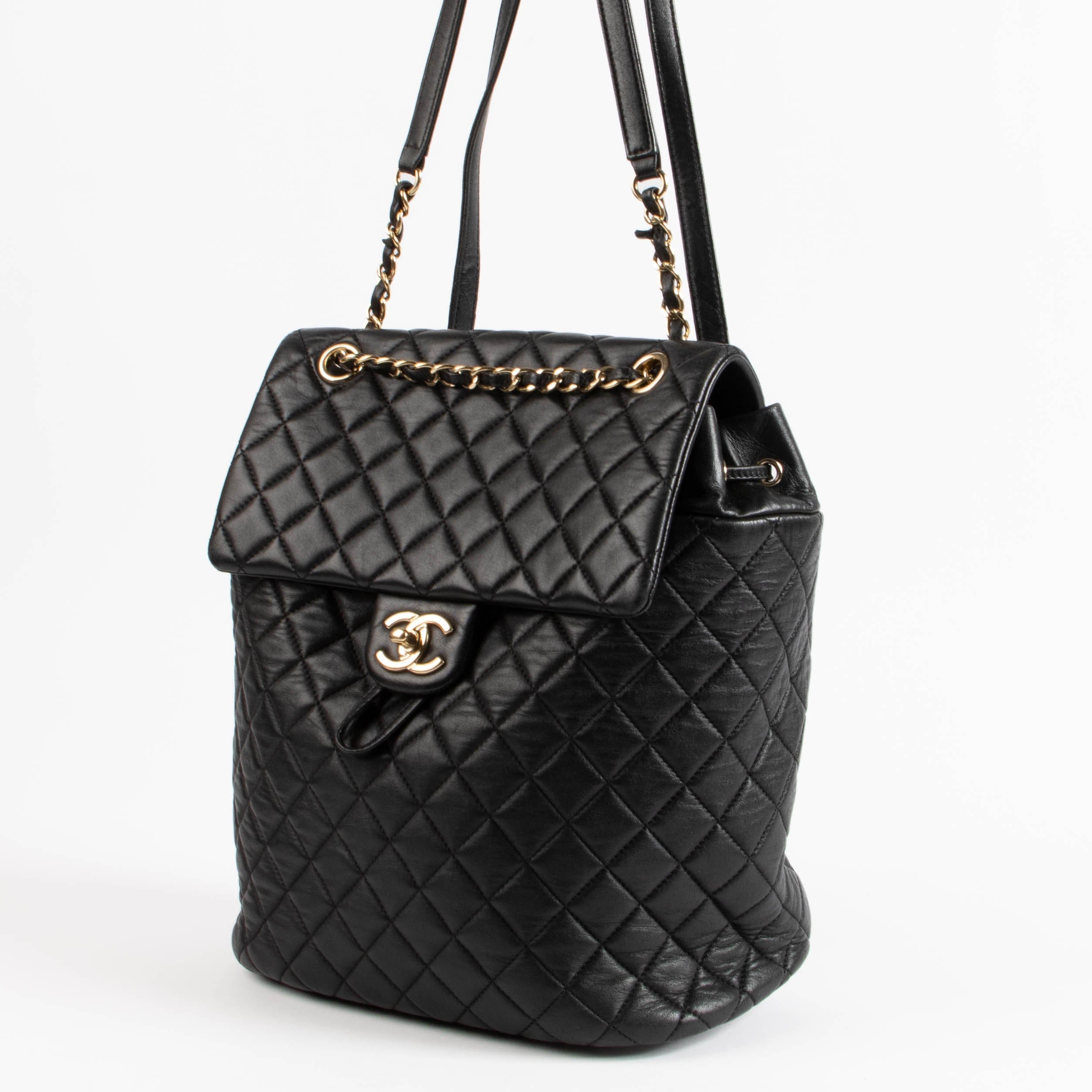Chanel Black Lambskin Urban Spirit Backpack