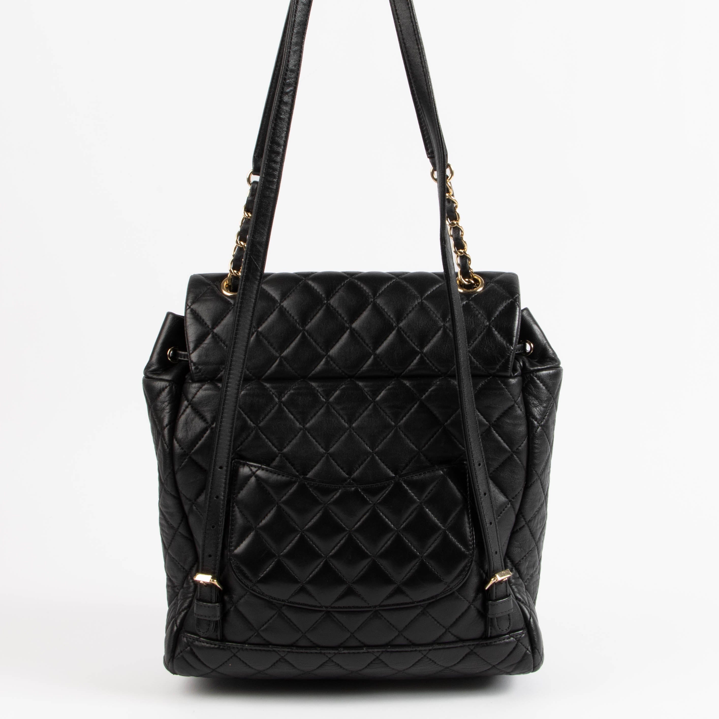 Chanel Black Lambskin Urban Spirit Backpack