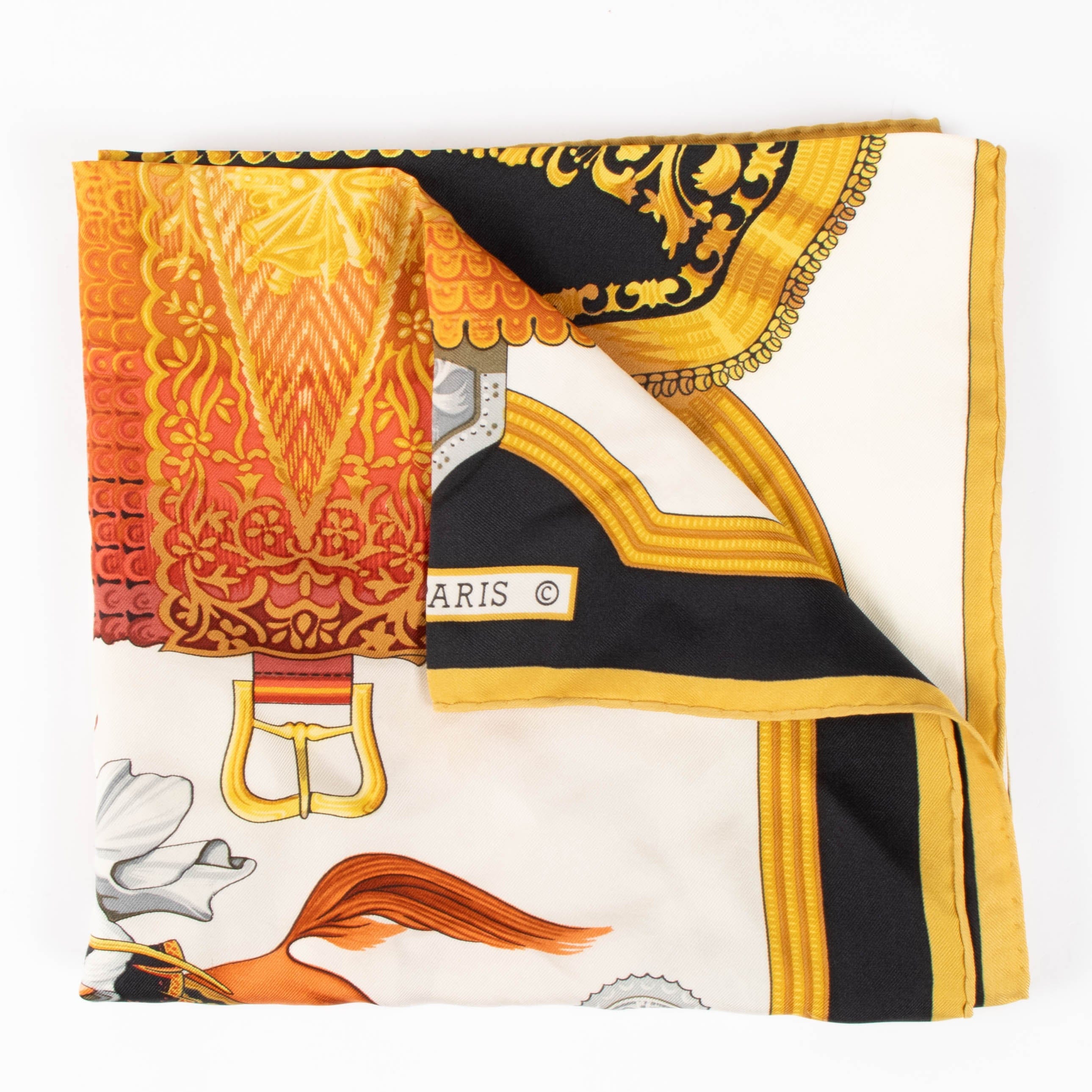 Hermes Hommage à L'Amitié Silk 90 Scarf