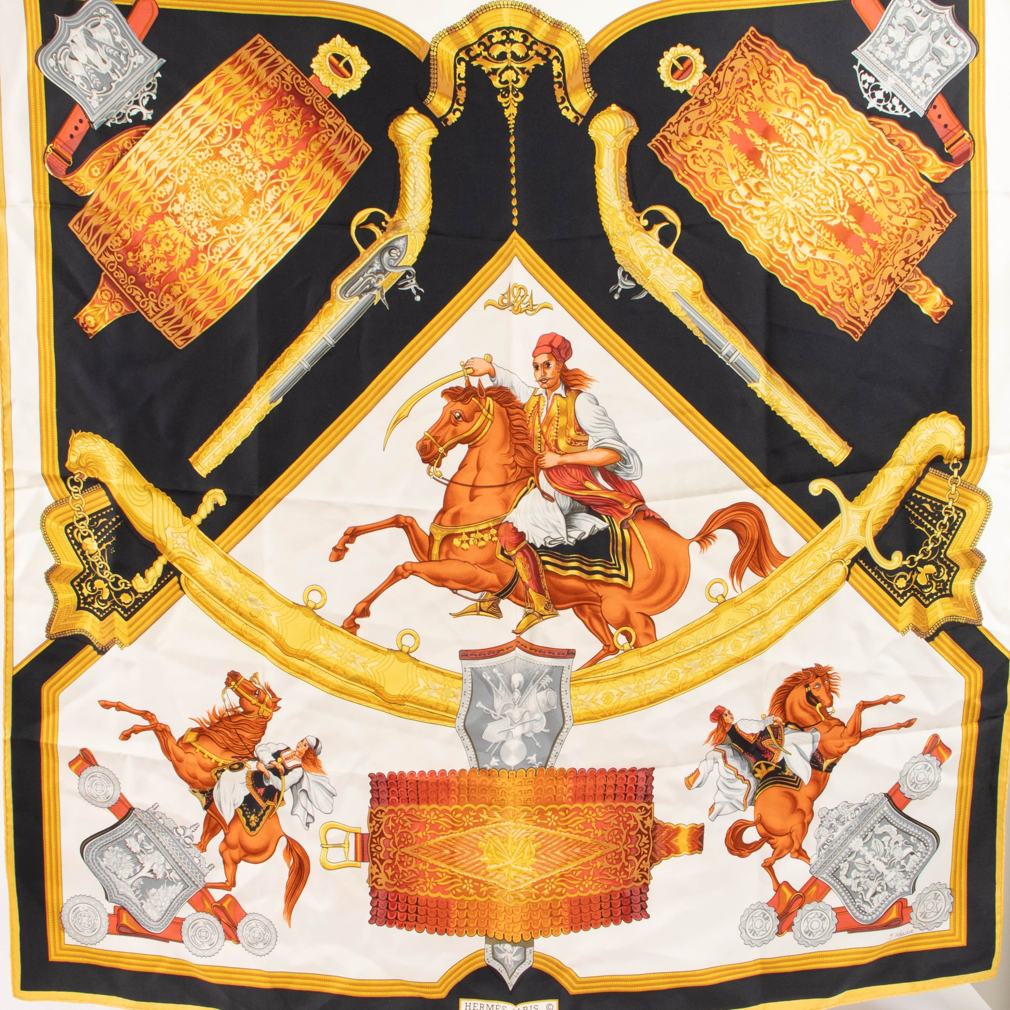 Hermes Hommage à L'Amitié Silk 90 Scarf