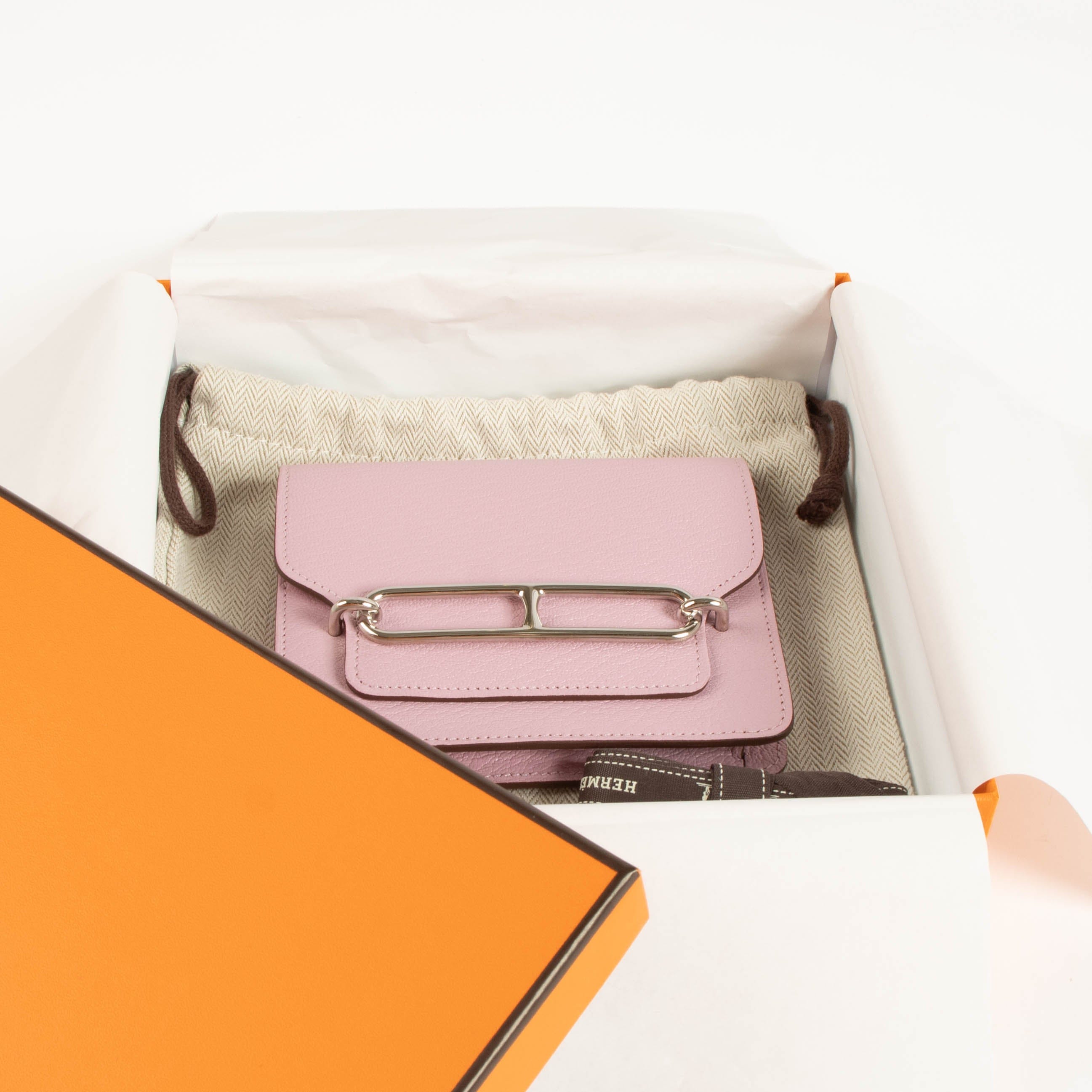Hermès Roulis Slim Wallet Mauve Sylvestre Chevre Mysore PHW