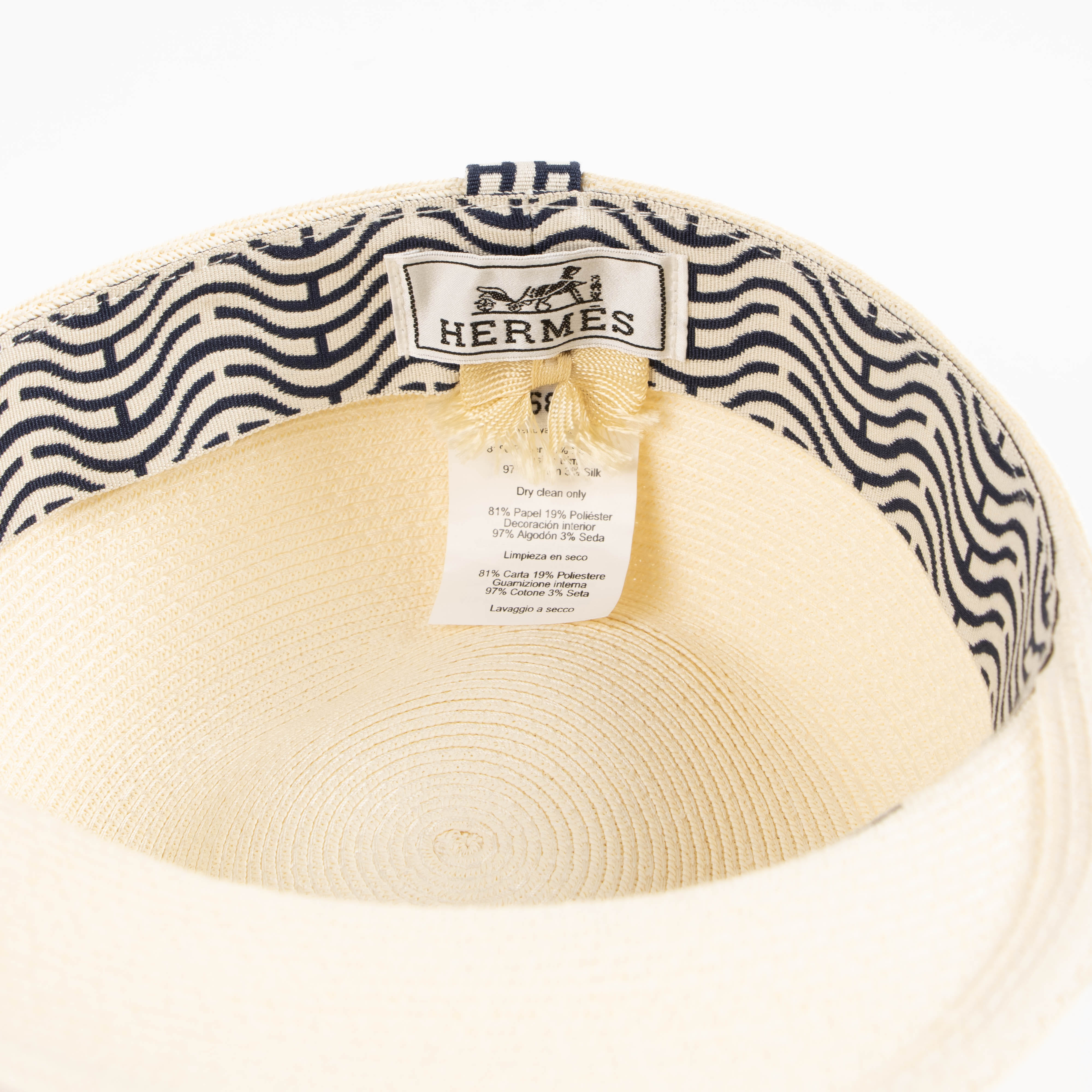 Hermes Beige Paper Emma Hat