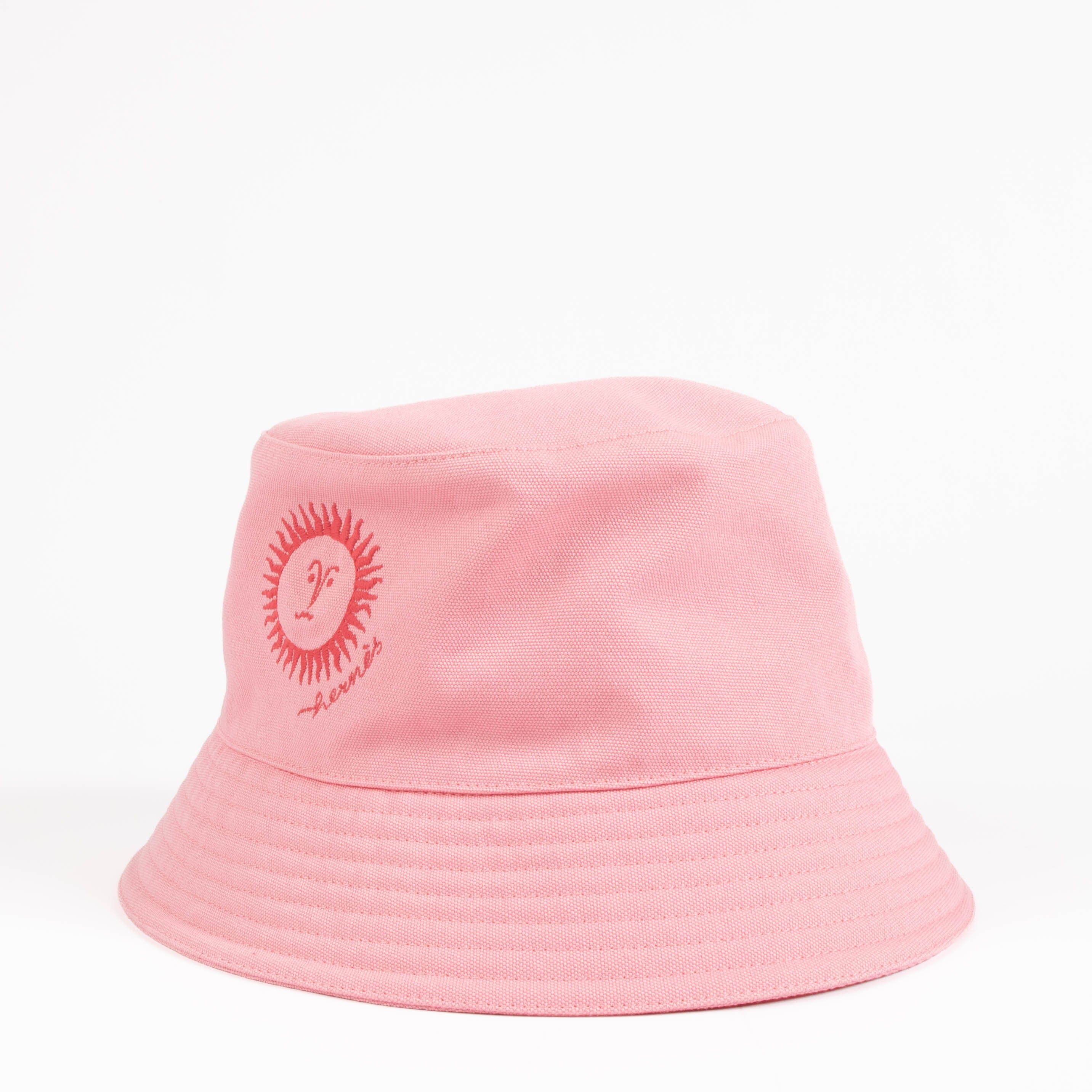 Hermes Pink Cotton Bucket Hat