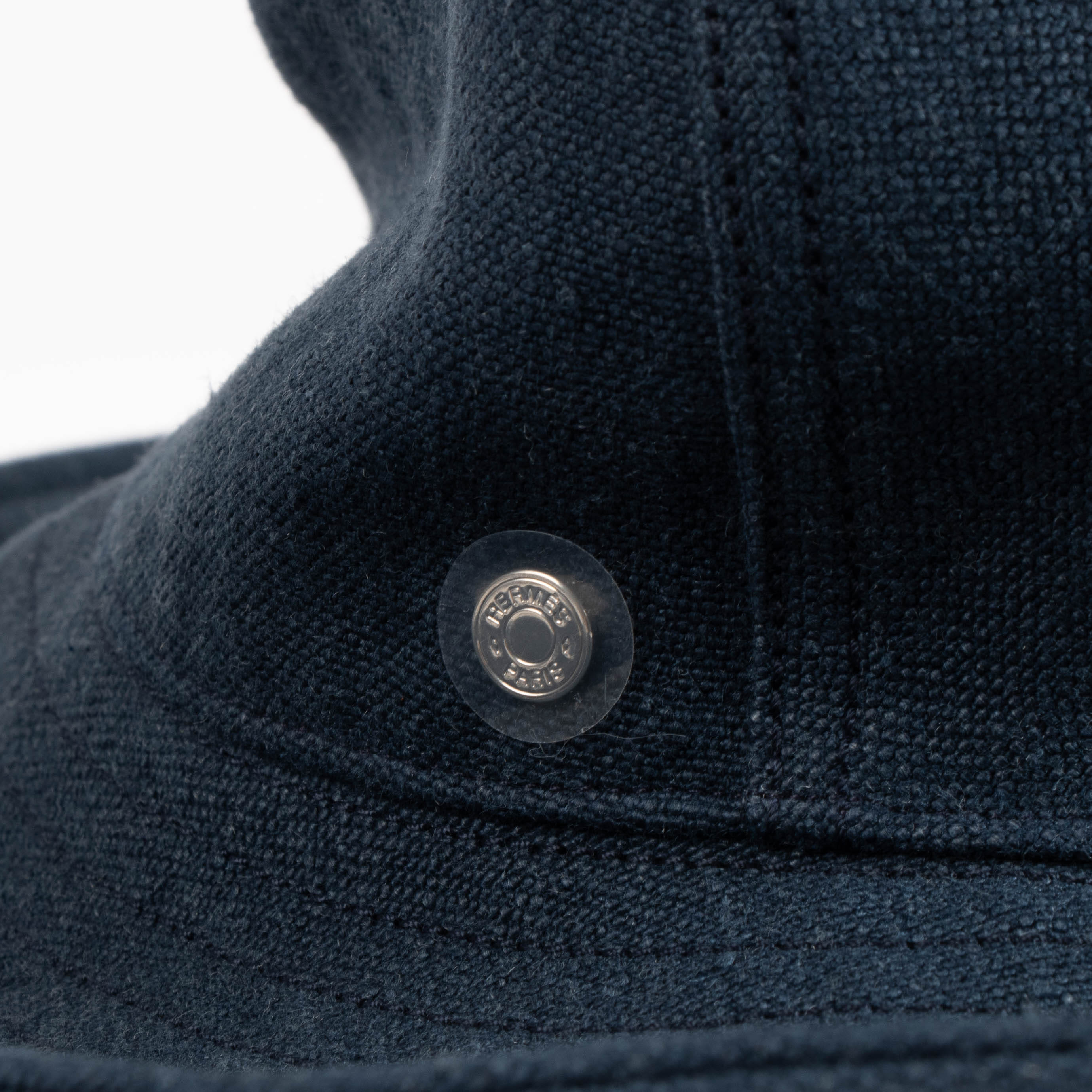 Hermes Dark Petrol Stonewashed Linen Hat