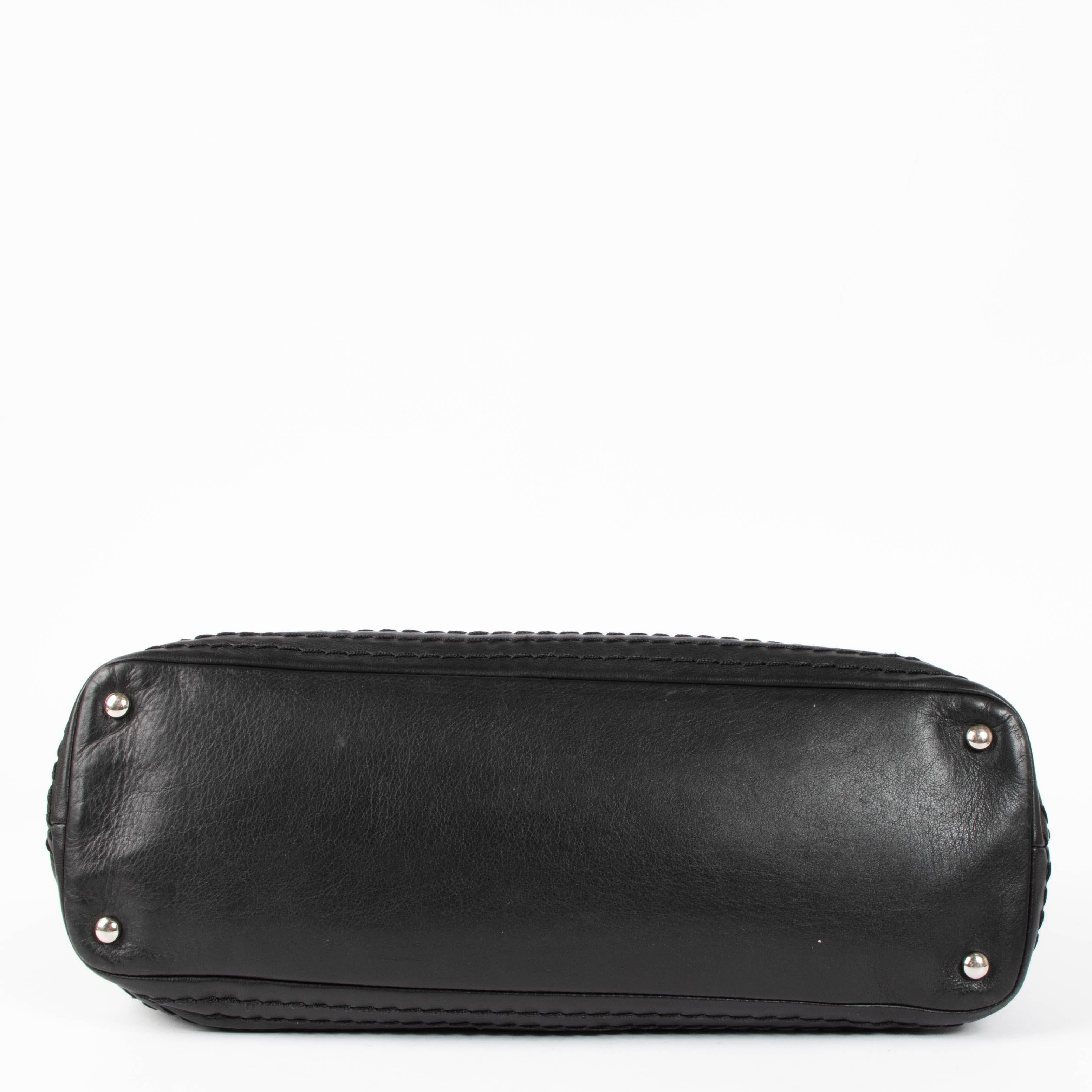 Chanel Black Stitched Expandable Shoulder Bag