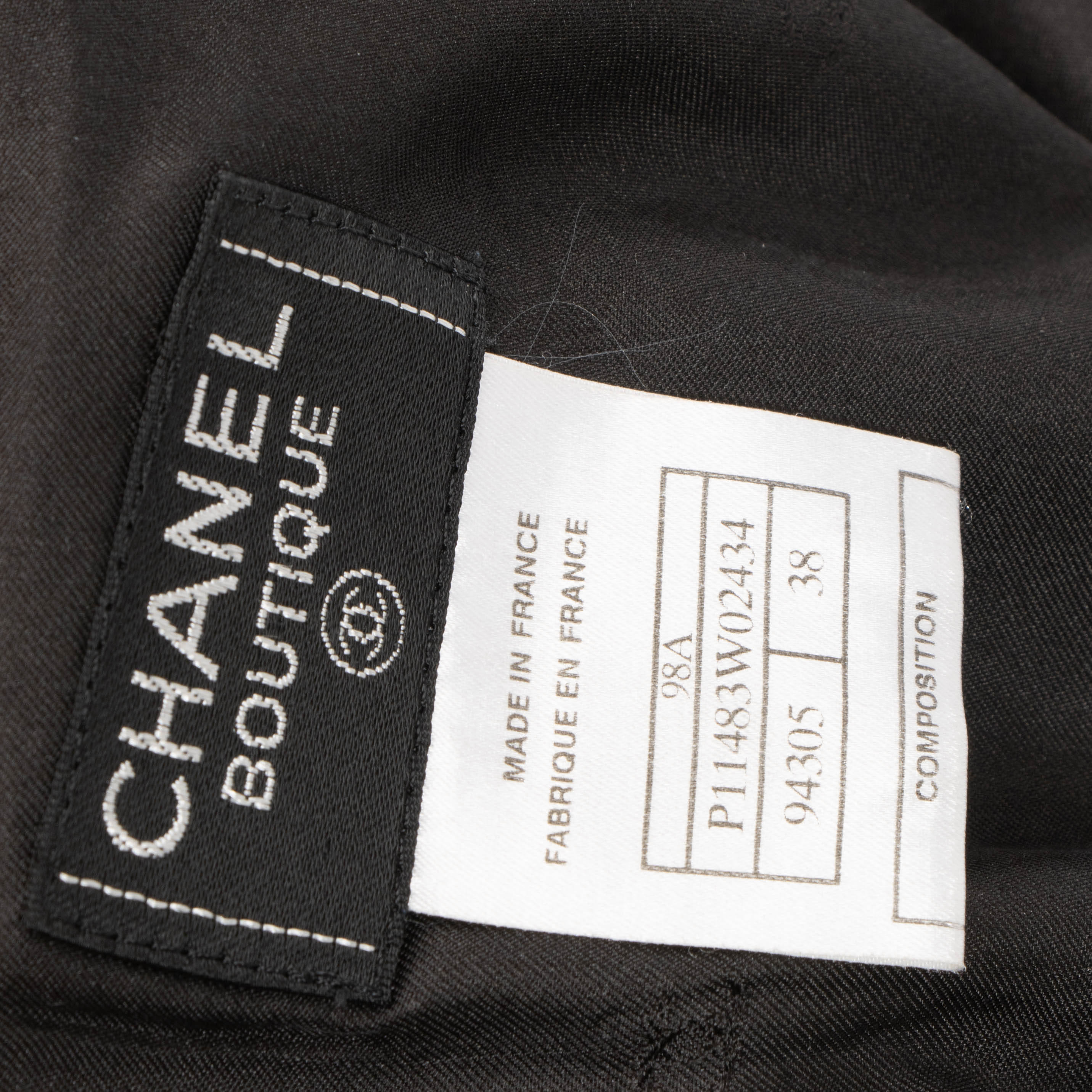 Chanel 98A Black Suit Skirt - Size 38