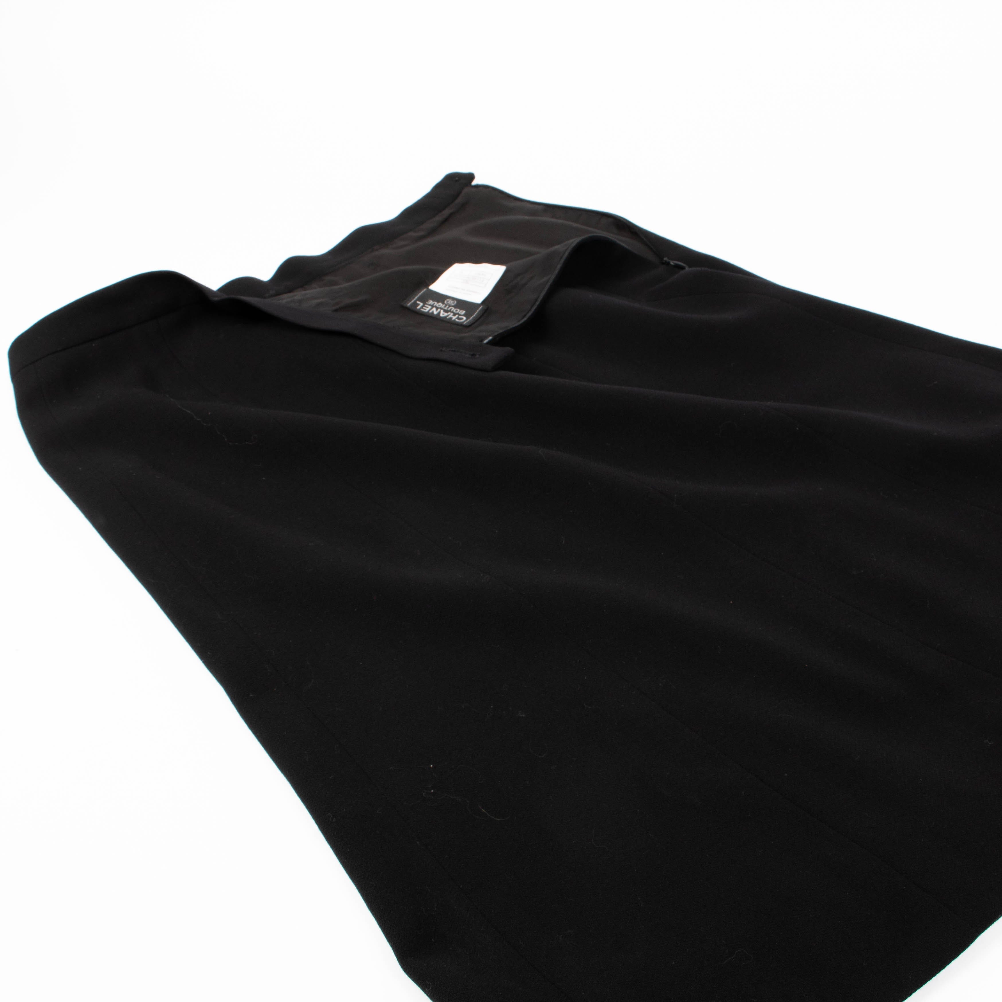 Chanel 98A Black Suit Skirt - Size 38