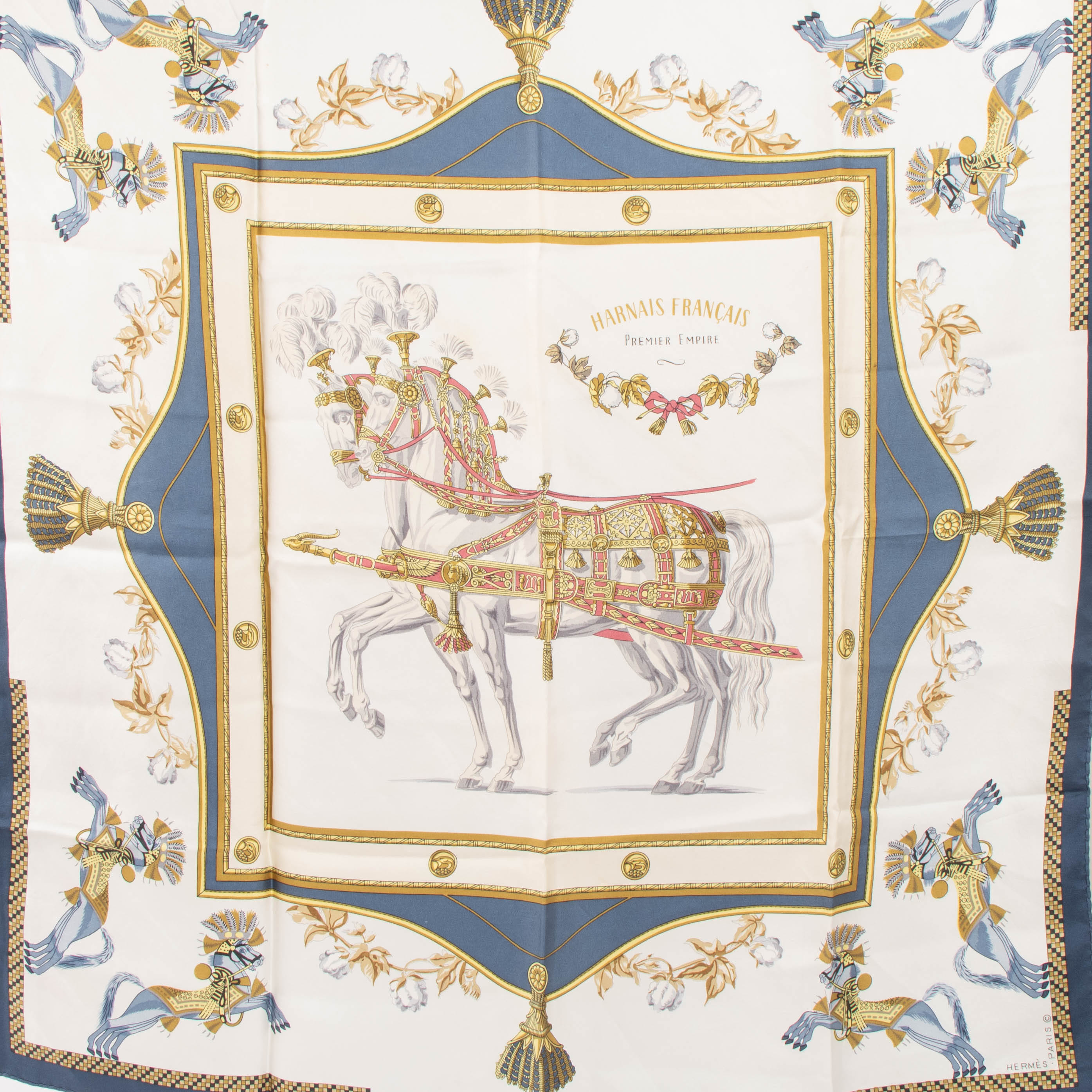 Hermes Harnais Français 90 Scarf