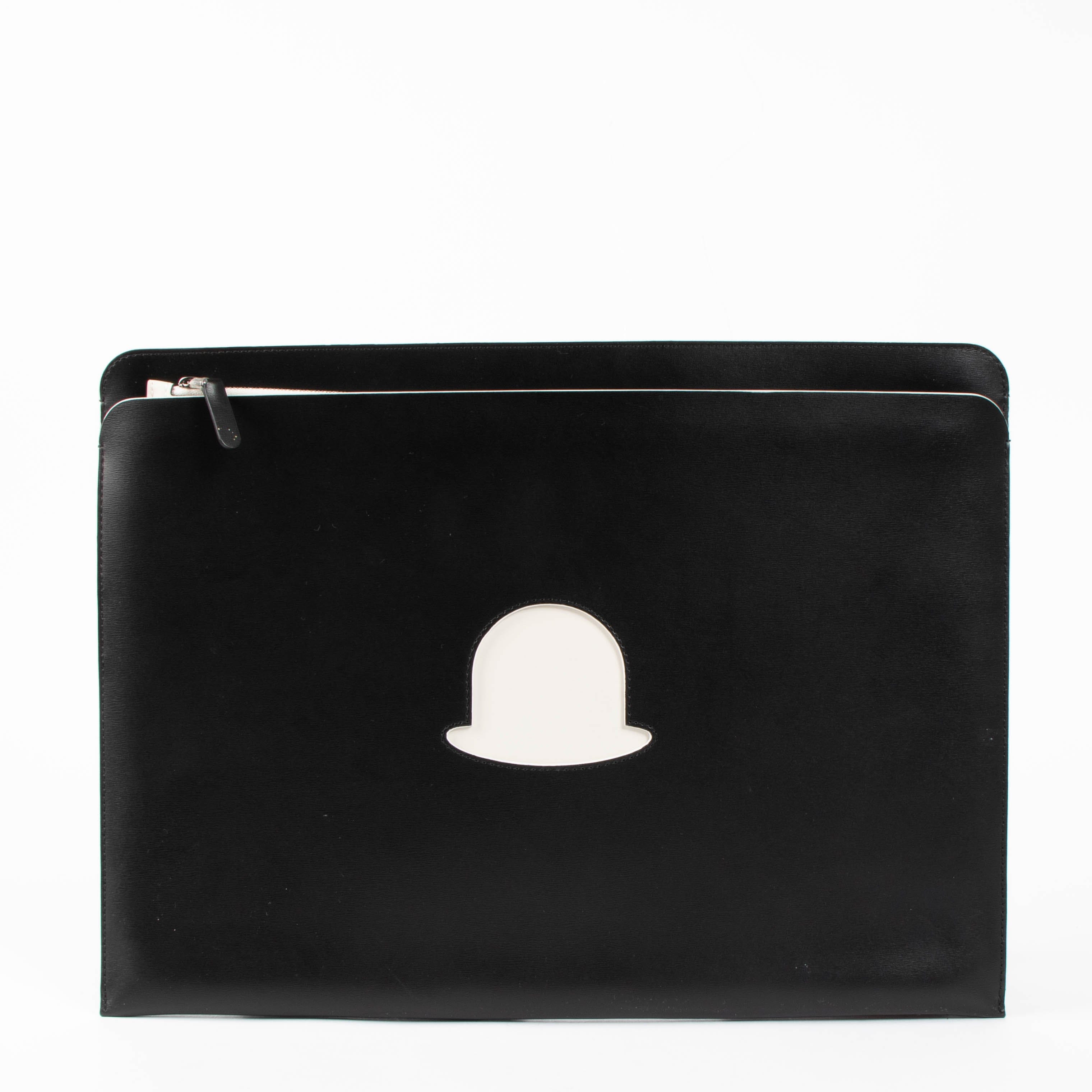 Delvaux Magritte Black Box Trompe l'Oeil Bowler Hat Document Holder