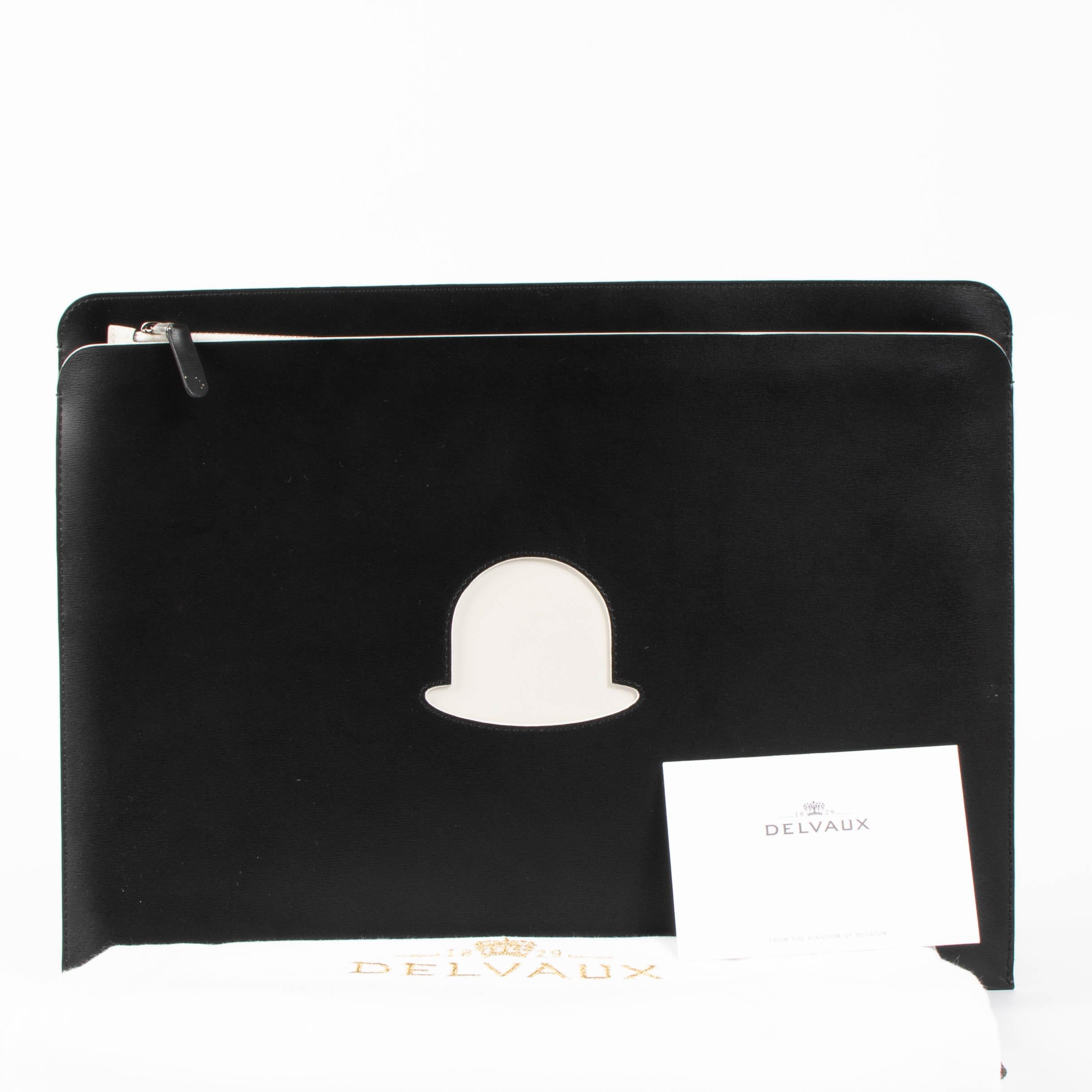 Delvaux Magritte Black Box Trompe l'Oeil Bowler Hat Document Holder