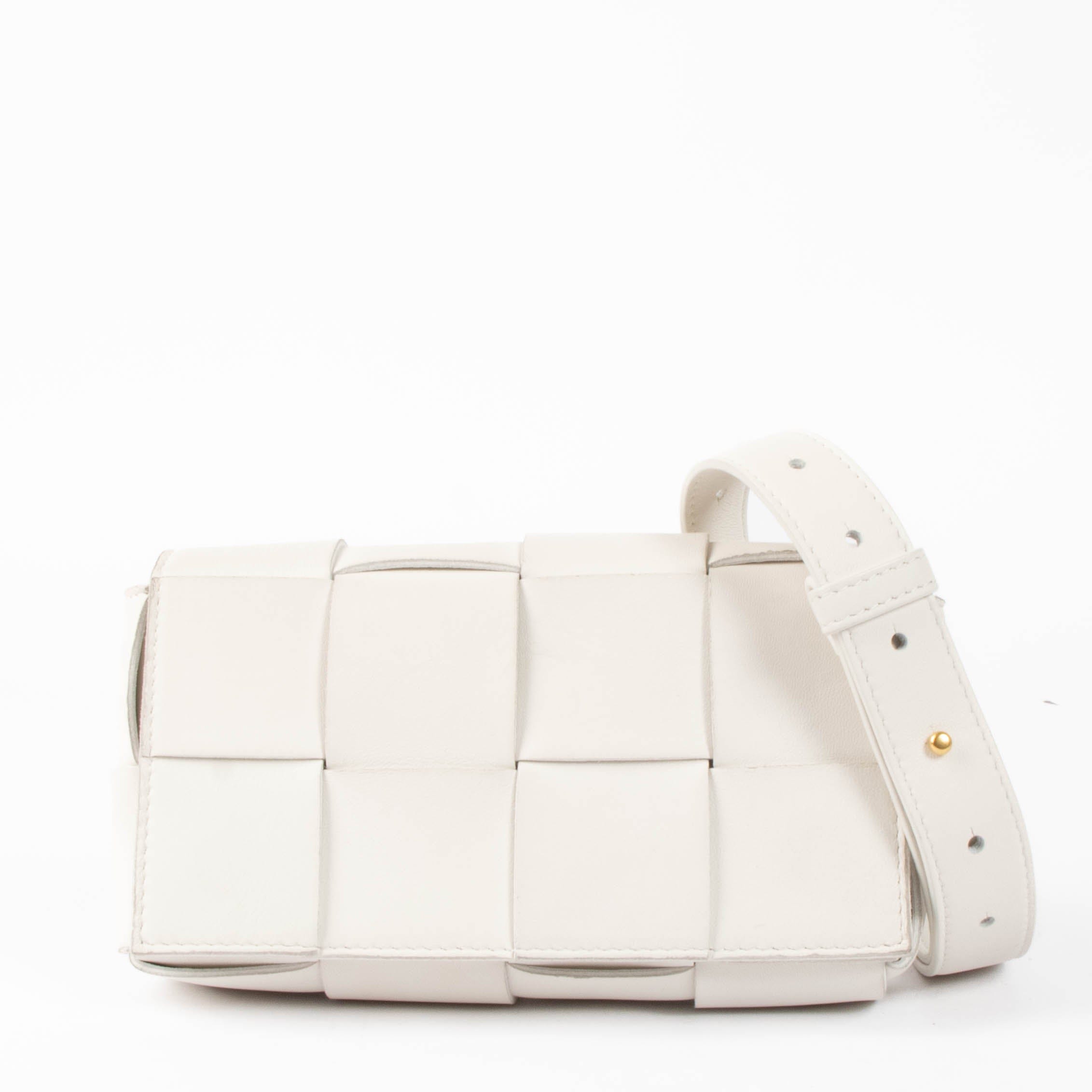Bottega Veneta White Mini Cassette Belt Bag