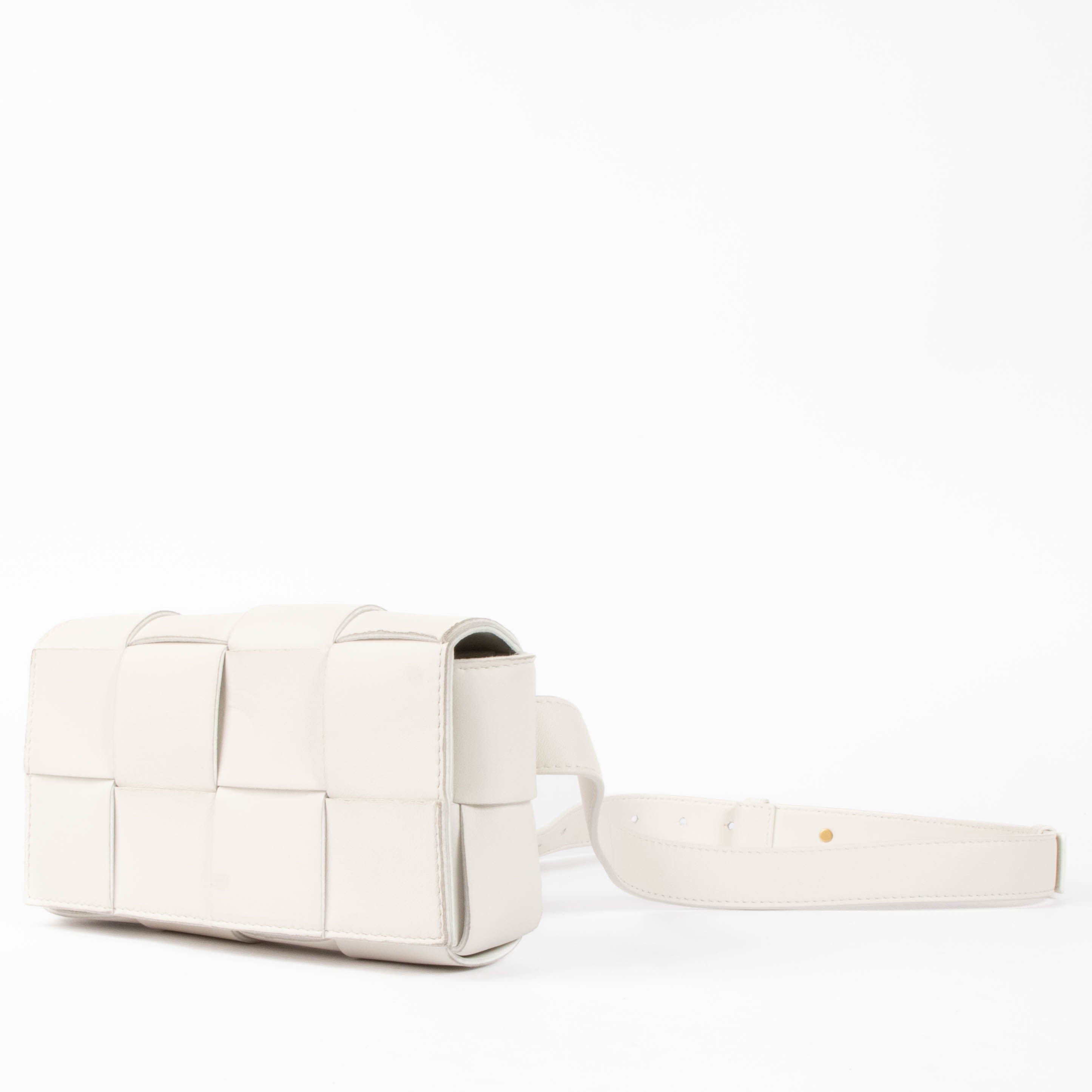 Bottega Veneta White Mini Cassette Belt Bag