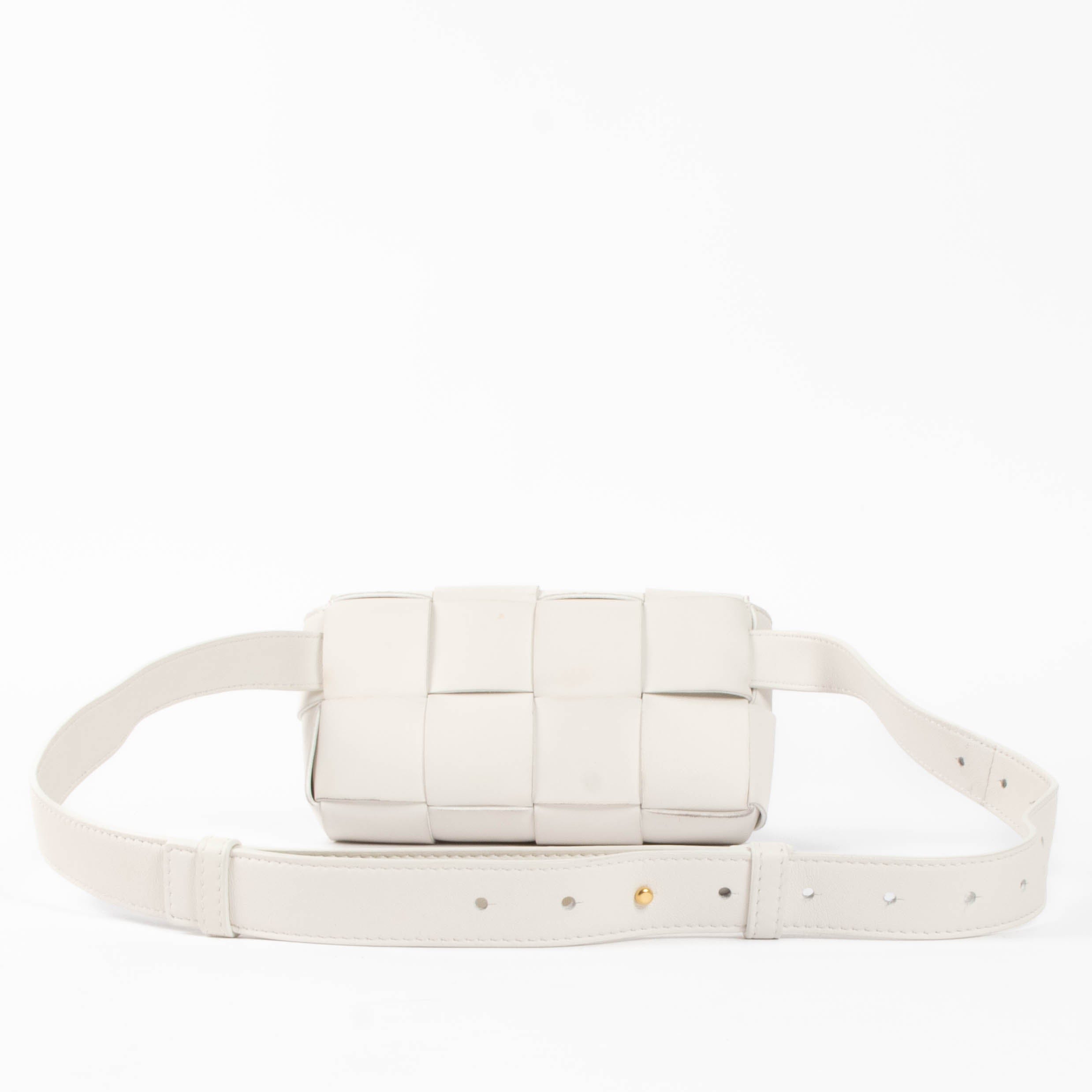 Bottega Veneta White Mini Cassette Belt Bag