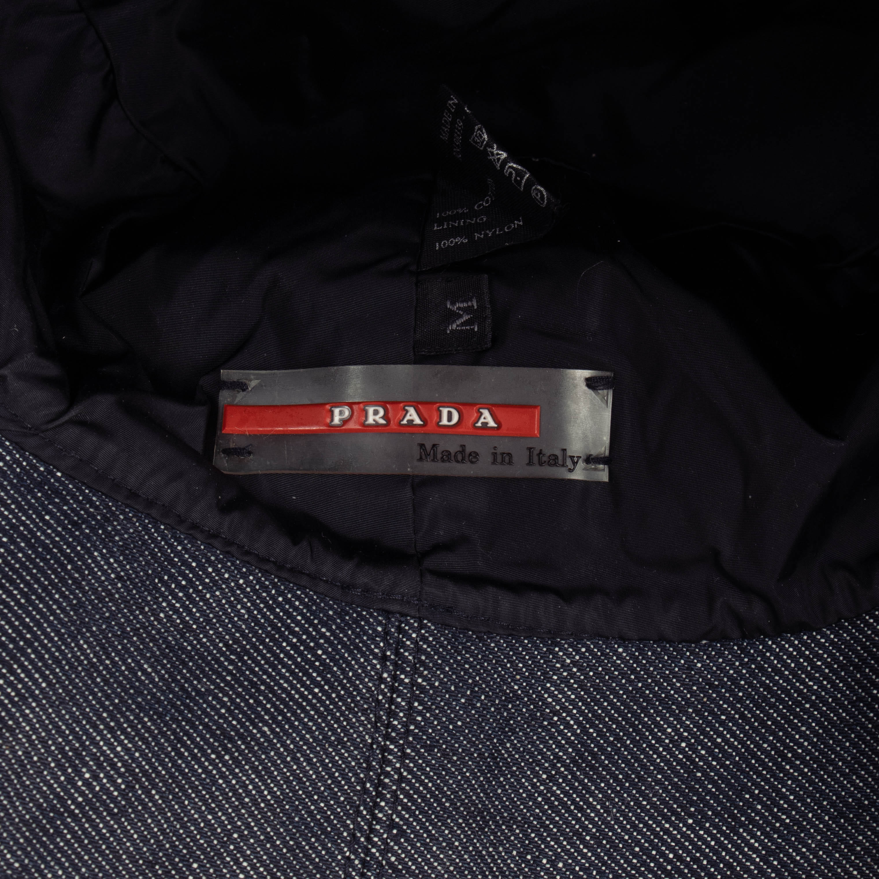 Prada Linea Rossa Dark Blue Denim Bucket Hat - Size M