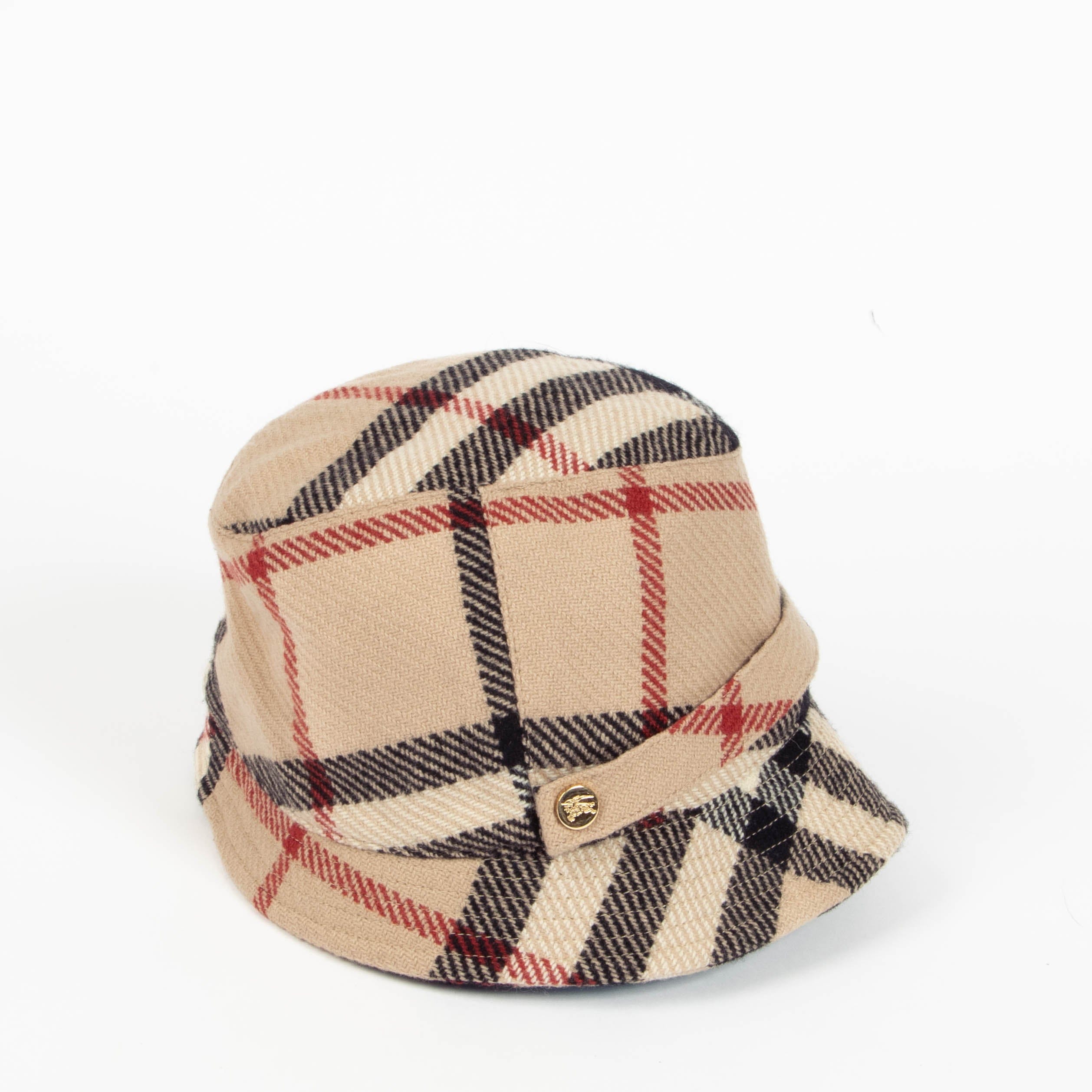 Burberry Check Wool/Cashmere Bucket Hat - Size M