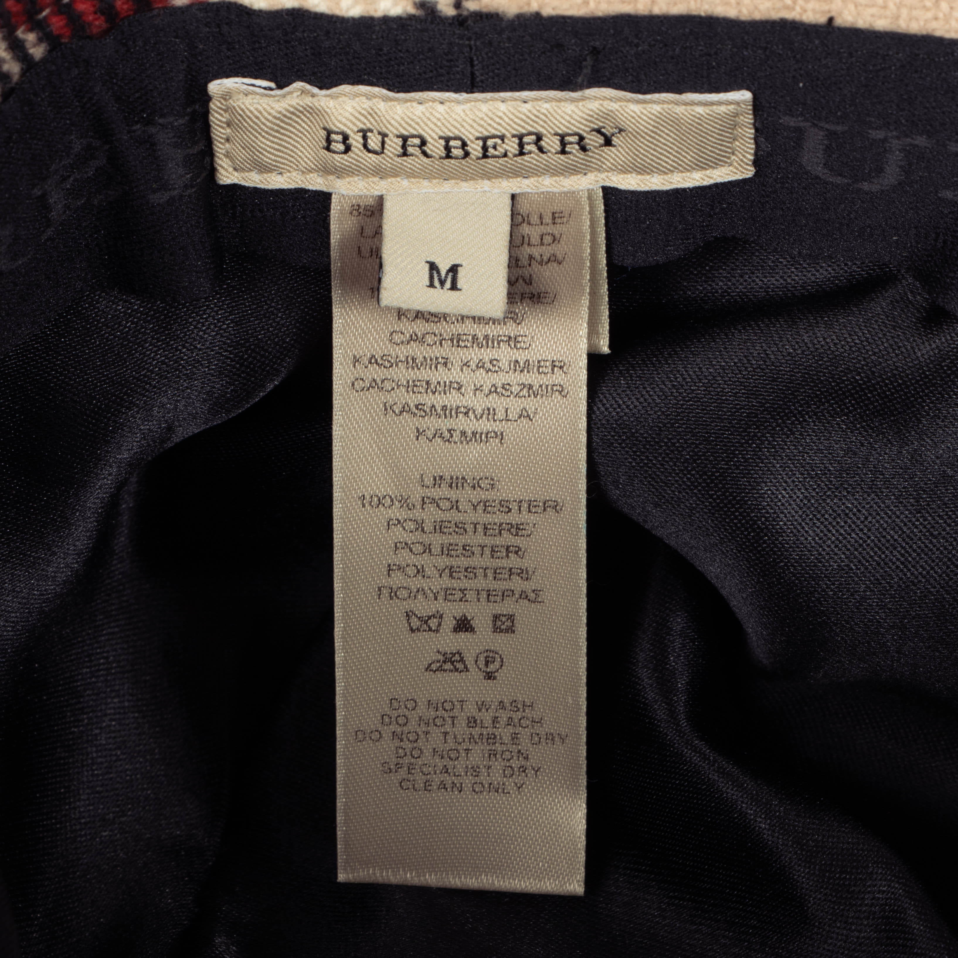 Burberry Check Wool/Cashmere Bucket Hat - Size M