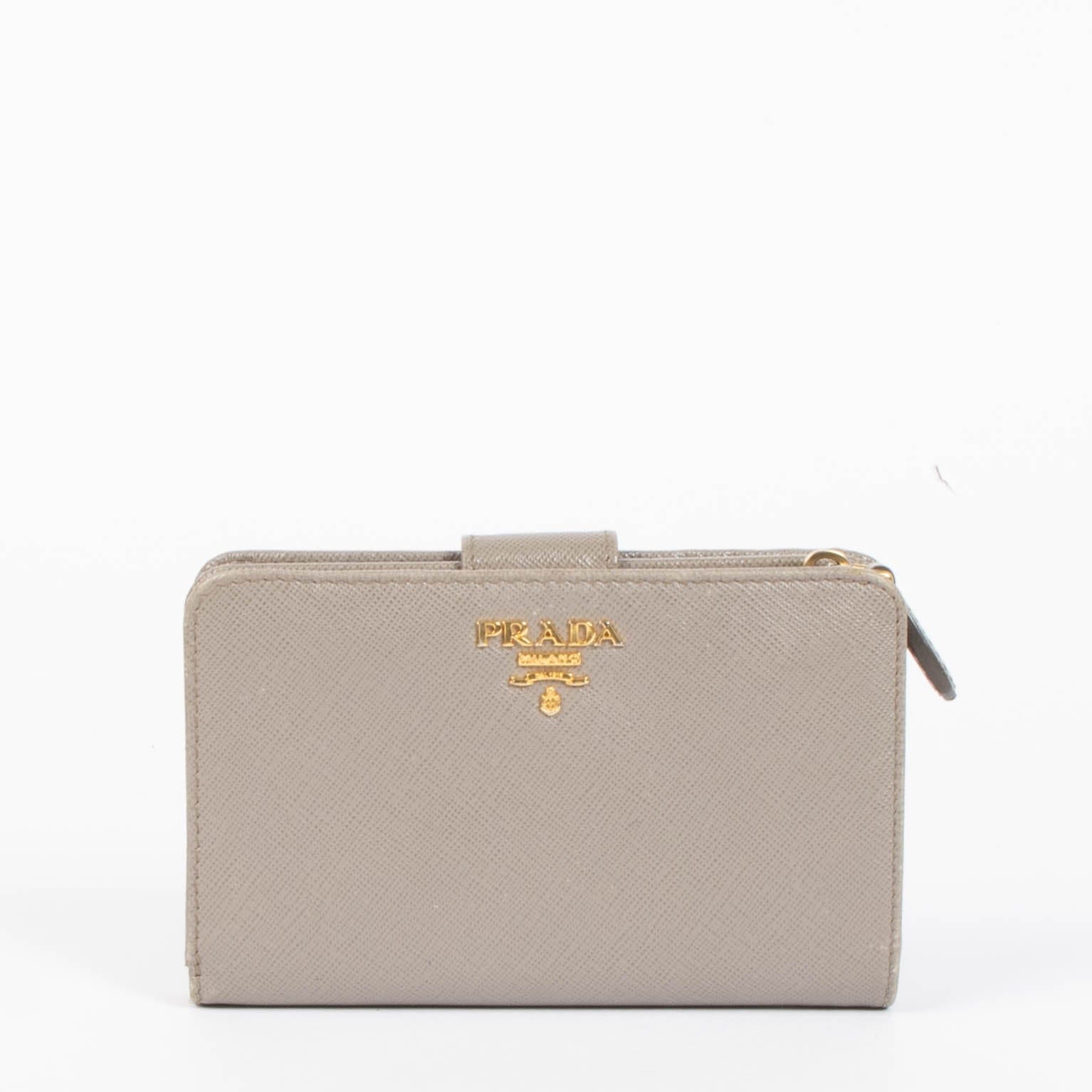 Prada Taupe Saffiano Wallet