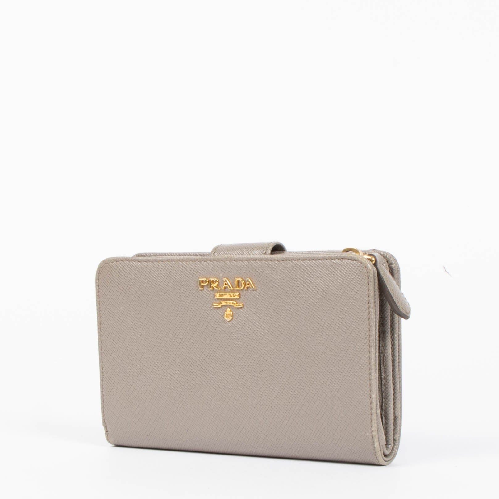 Prada Taupe Saffiano Wallet