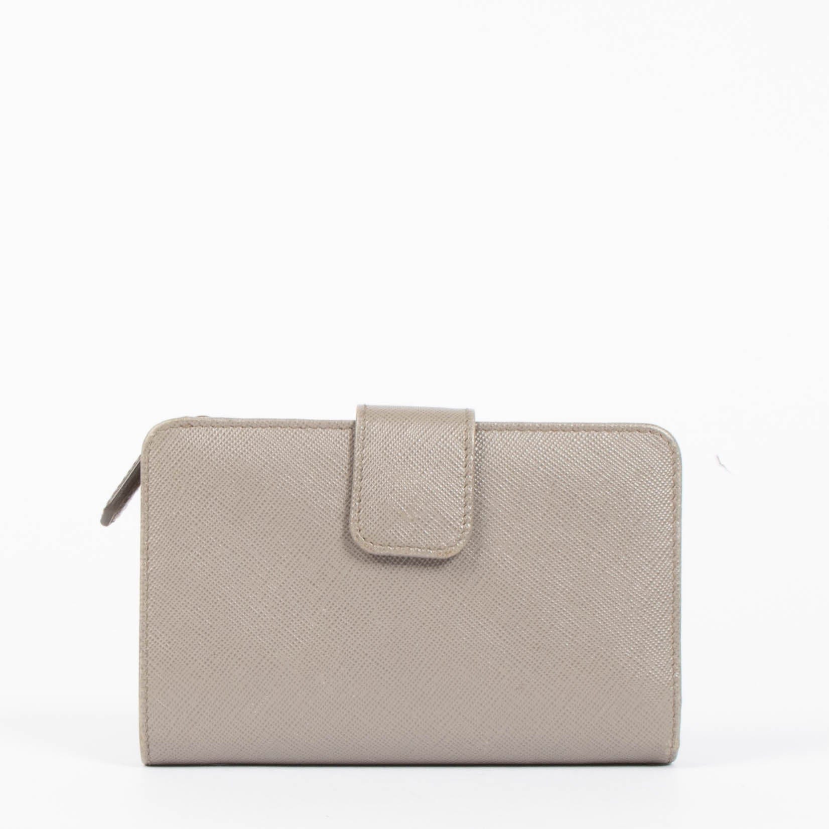 Prada Taupe Saffiano Wallet