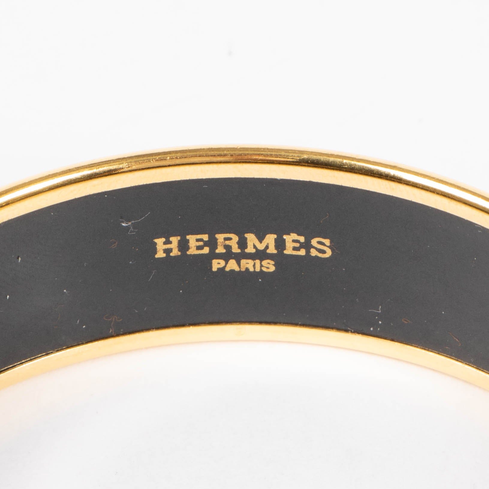 Hermes Enamel Wheat and Fruits Wide Bangle Bracelet
