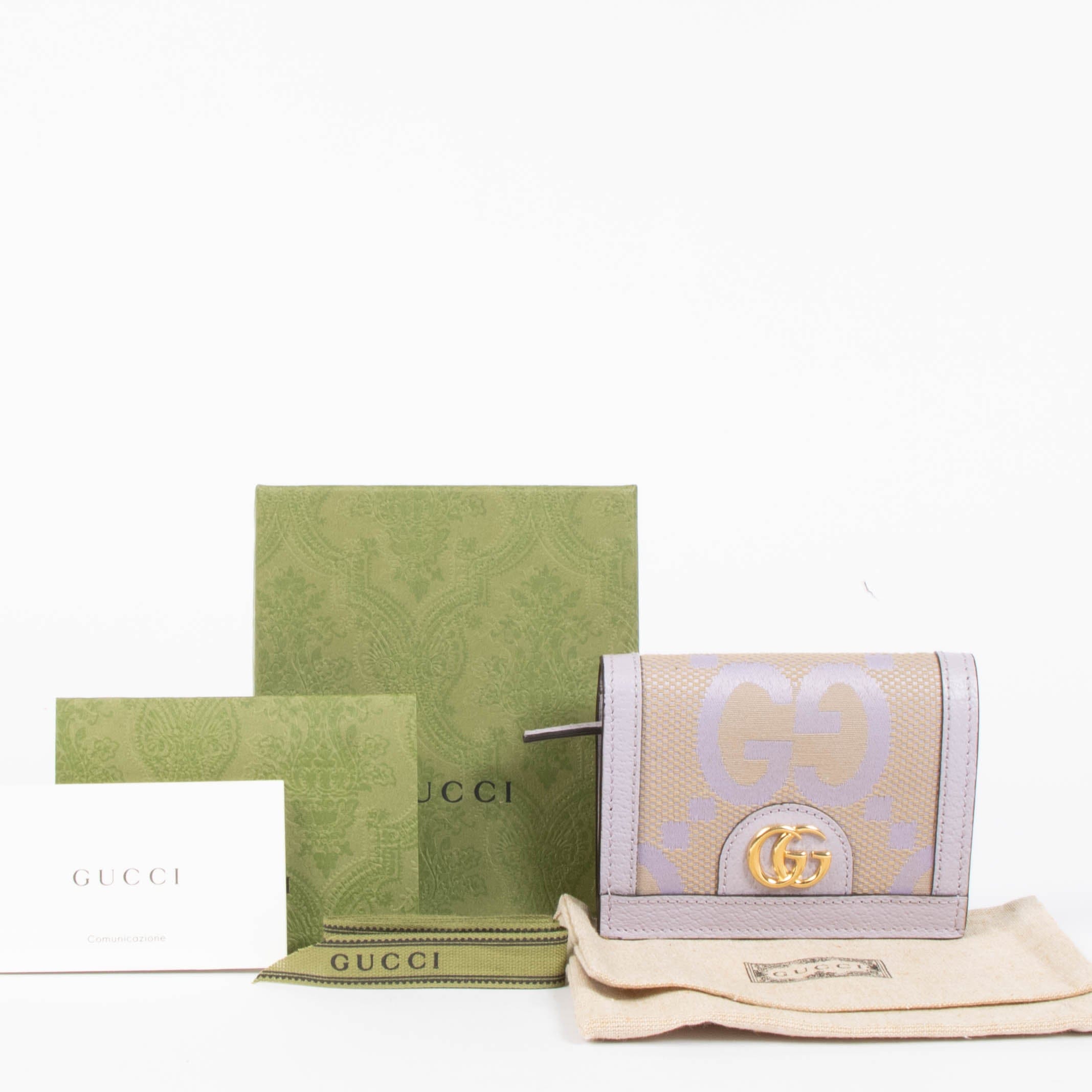 Gucci Purple GG Jumbo Canvas Ophidia Wallet