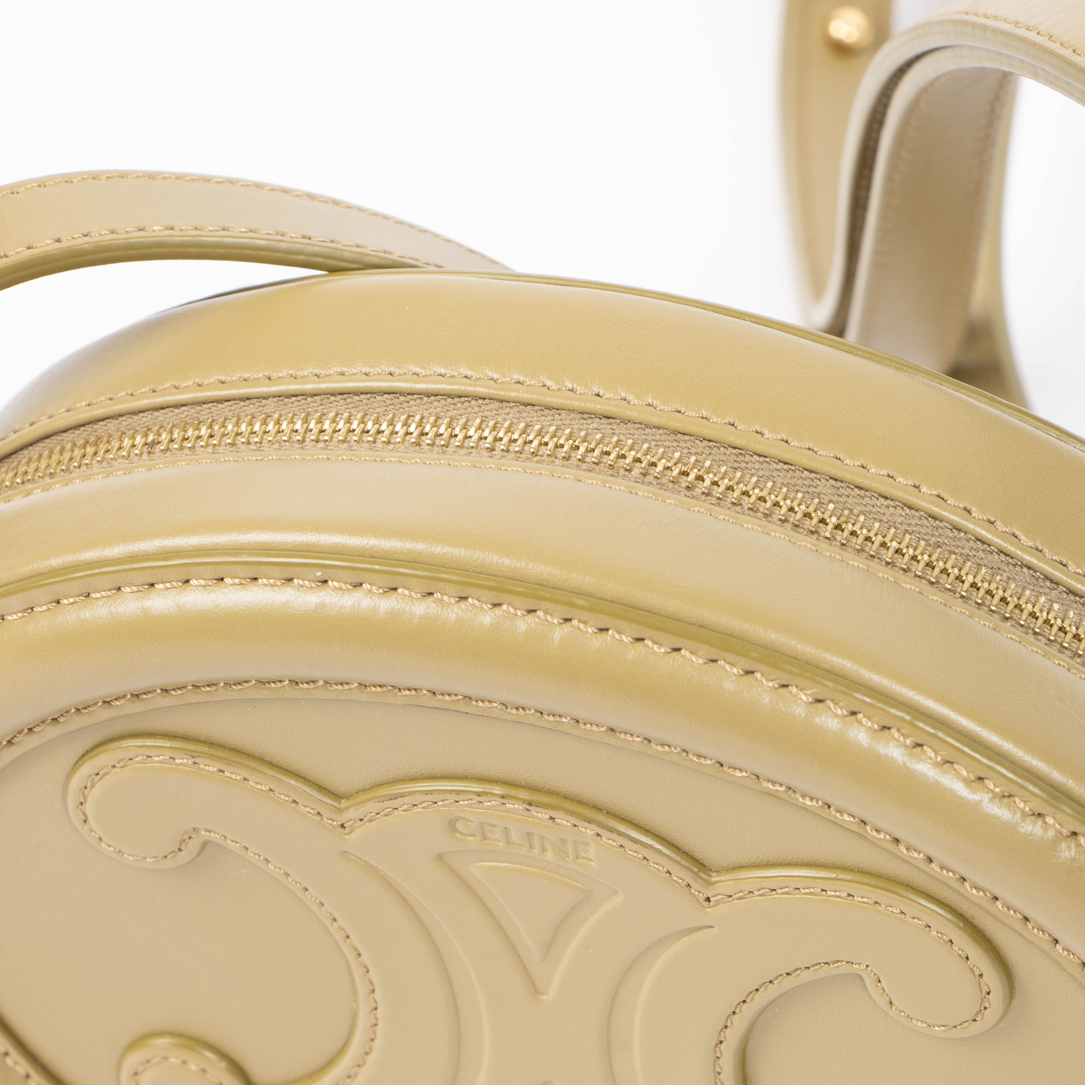 Celine Green Cuir Triomphe Oval Crossbody Bag