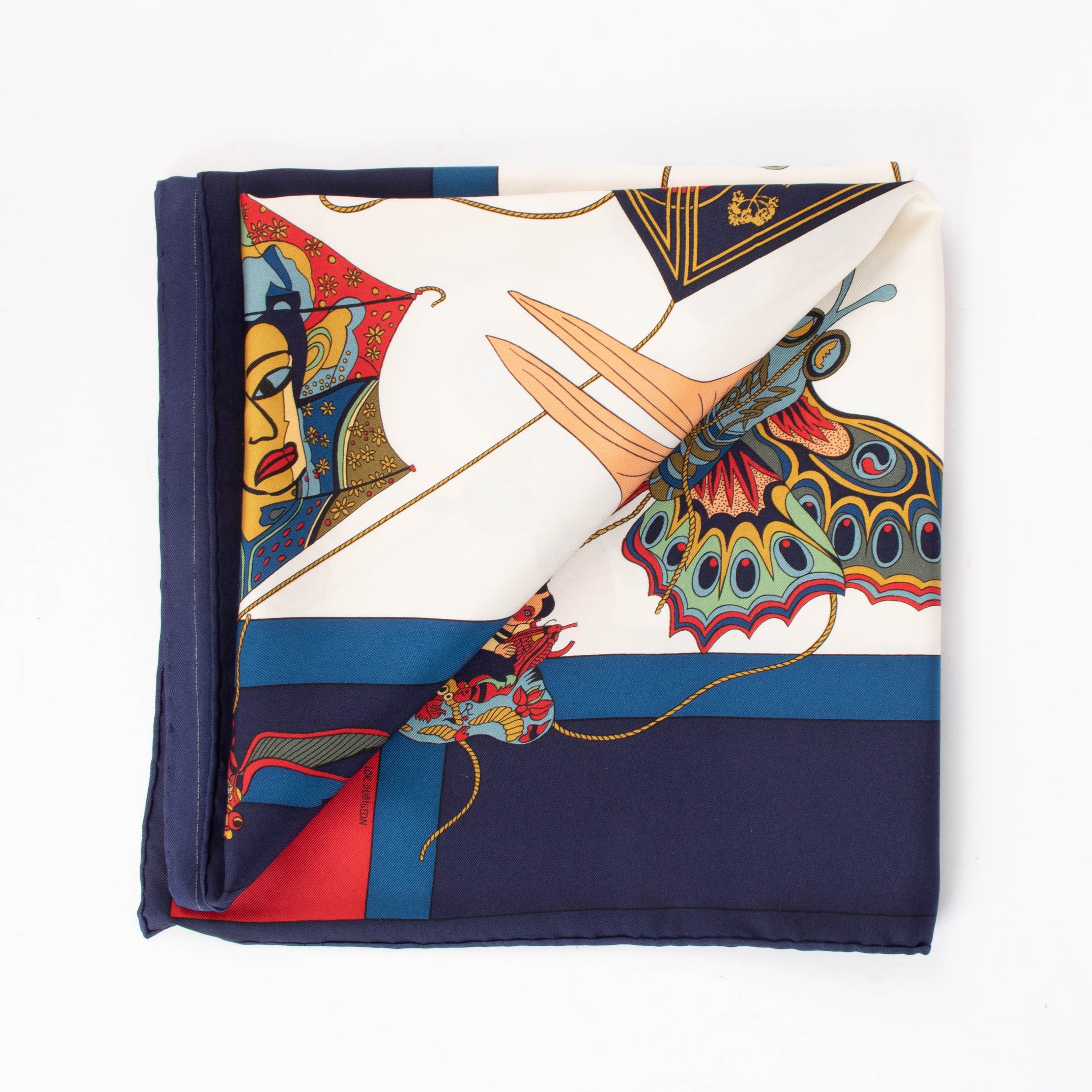 Hermes Carre de Soie 90 Soies Volantes Loic Dubigeon Scarf